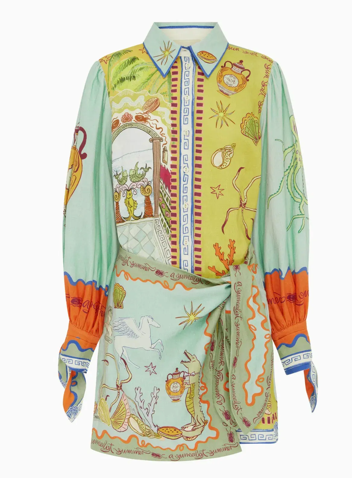 Alemais Surrealist Summer Mini Dress Multi Size 16 - Image 6