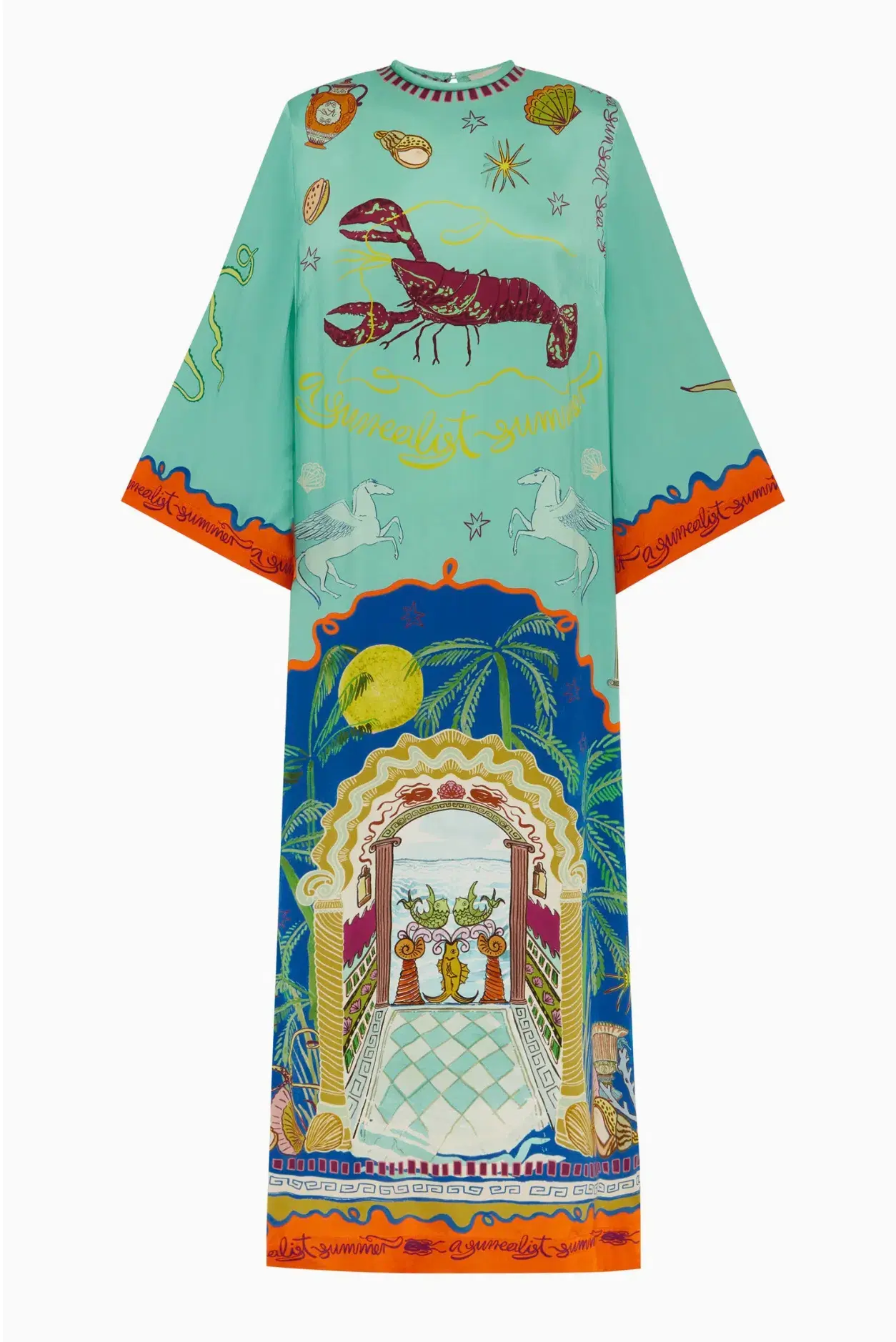 Alemais Surrealist Summer Silk Midi Dress Multi Size 16 - Image 8