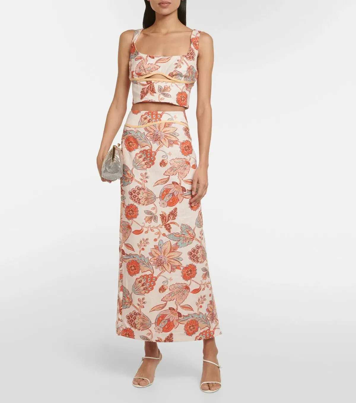 Sir the Label Noemi Linen Midi Skirt Desert Wildflower Size 3 / AU 12 - Image 1