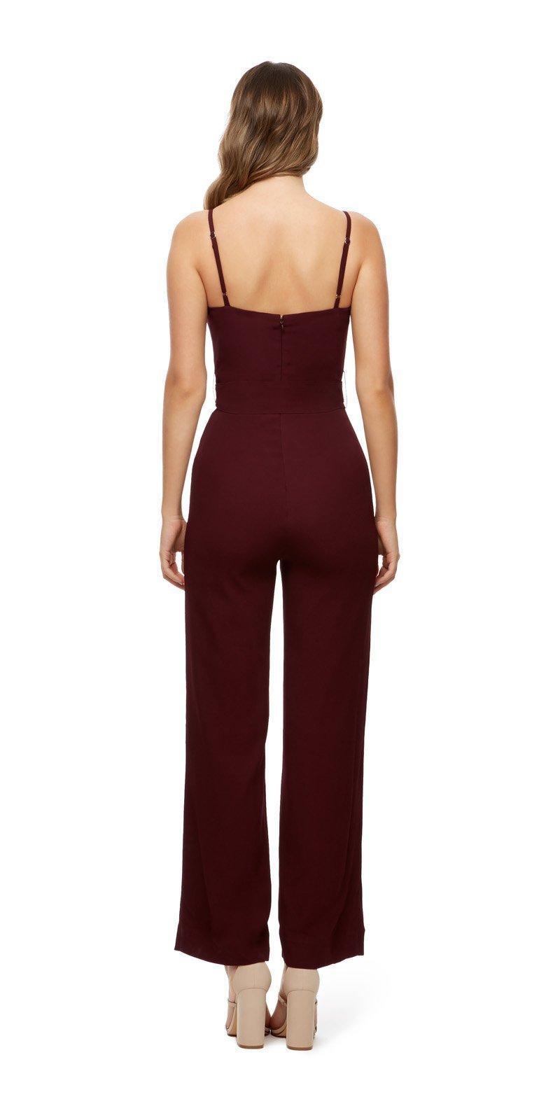 Kookai Savanna Jumpsuit Burgundy Size 34 - Image 2