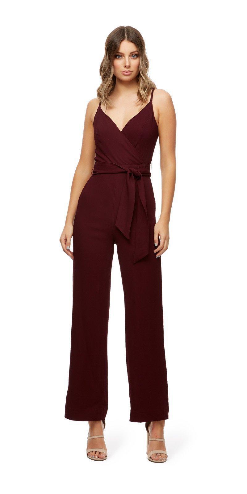 Kookai Savanna Jumpsuit Burgundy Size 34 - Image 1