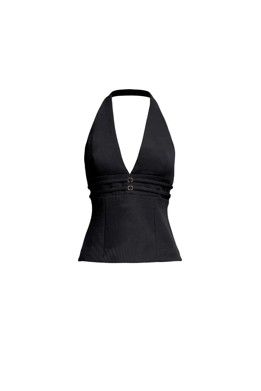 Kookai Ariel Double Belt Top Black Size 34 / Au 6 for rent on The Volte - main image