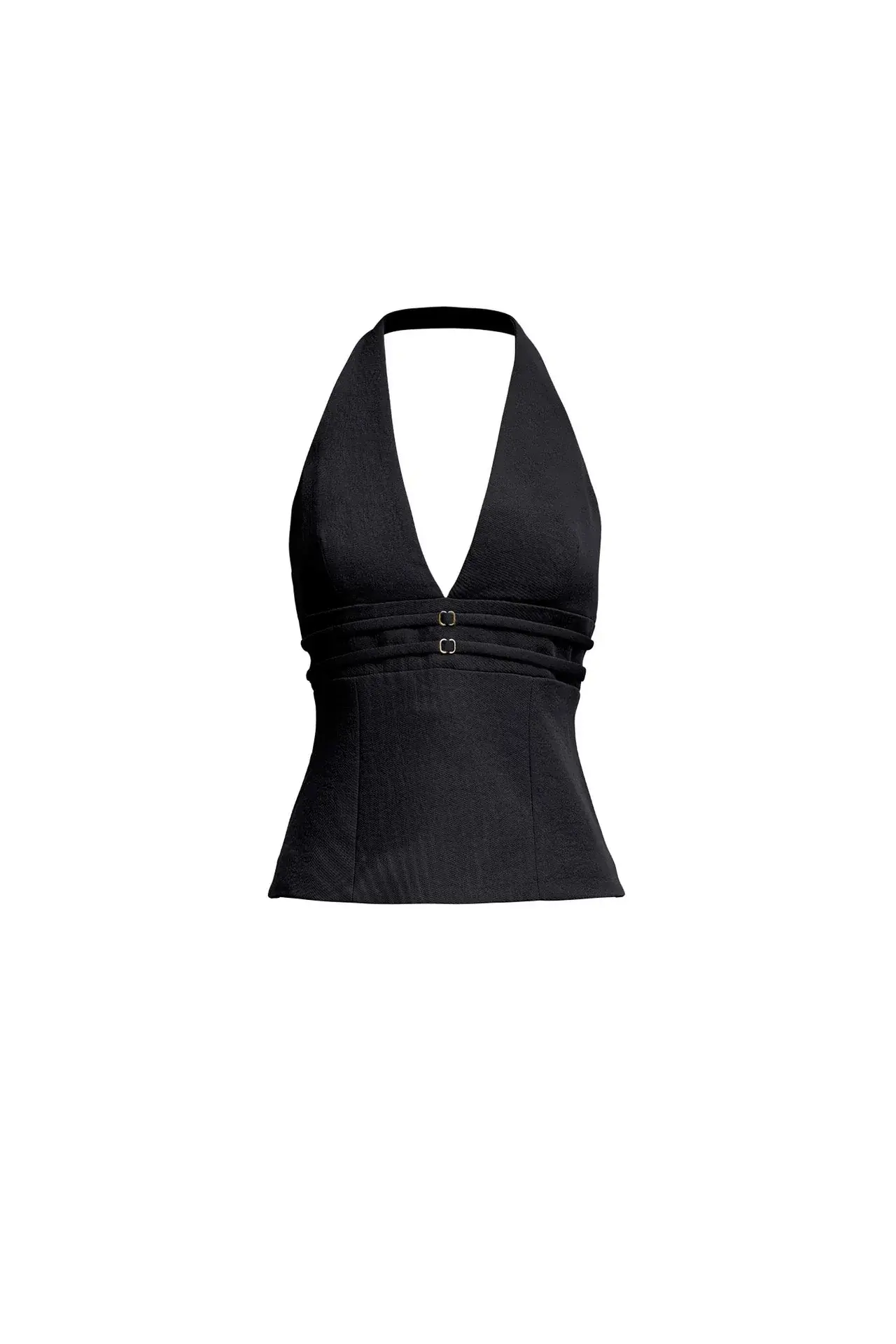 Kookai Ariel Double Belt Top Black Size 34 / Au 6 - Image 4