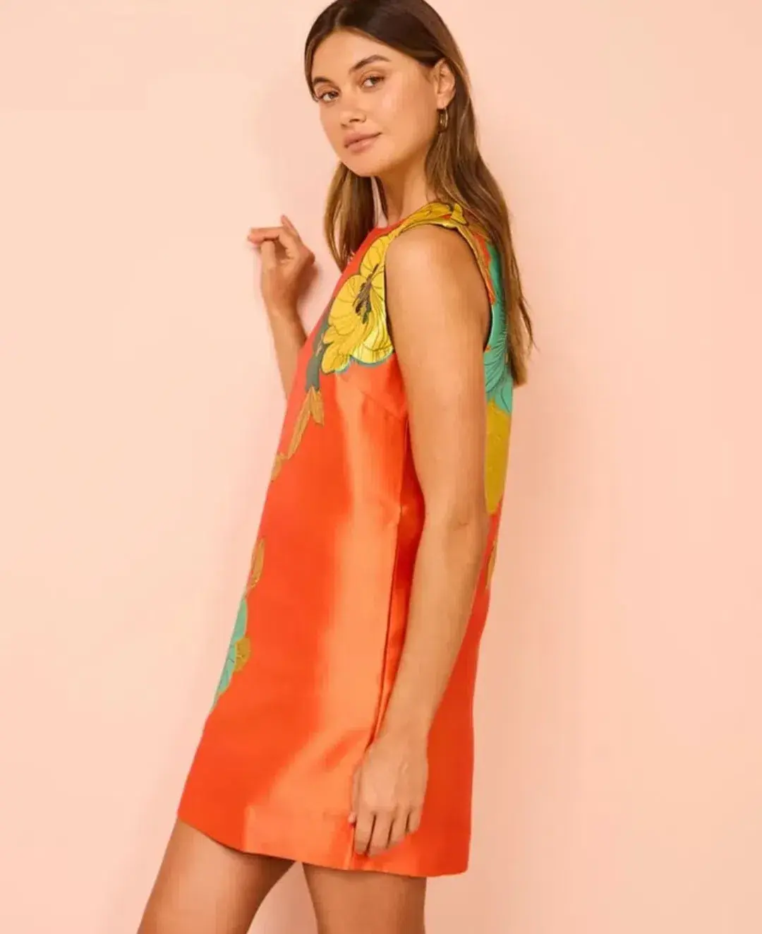 Alemais Piato Mini Dress in Marigold Floral Size 10 - Image 4