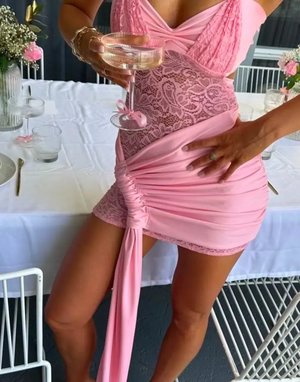 Deconduarte Lily Mini Dress Baby Pink Size S / AU 8 - Image 5