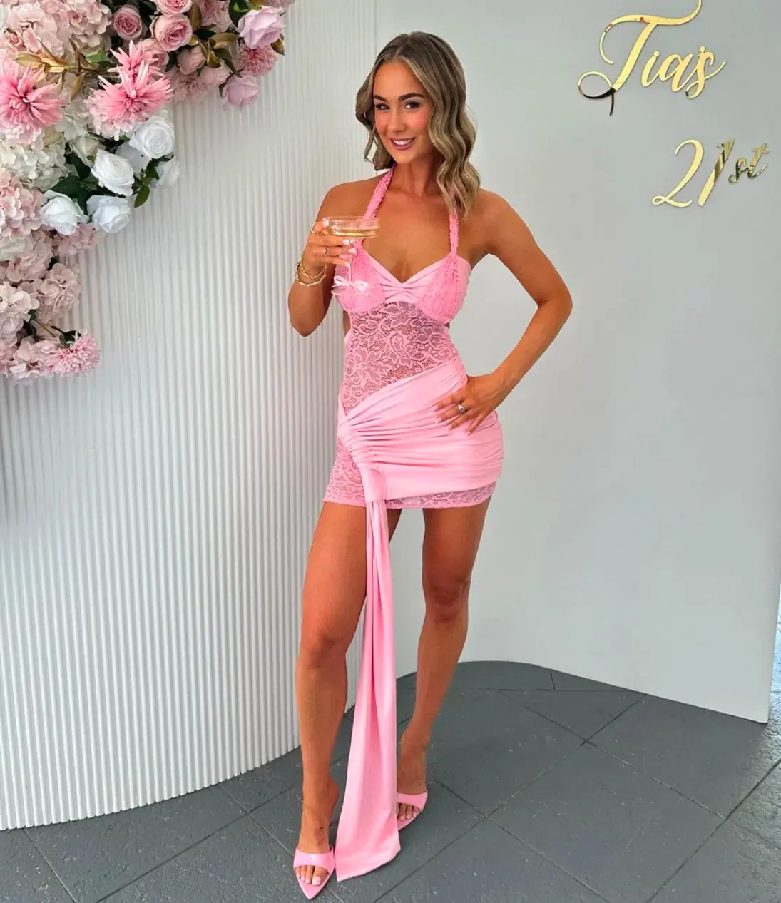 Deconduarte Lily Mini Dress Baby Pink Size S / AU 8 - Image 1