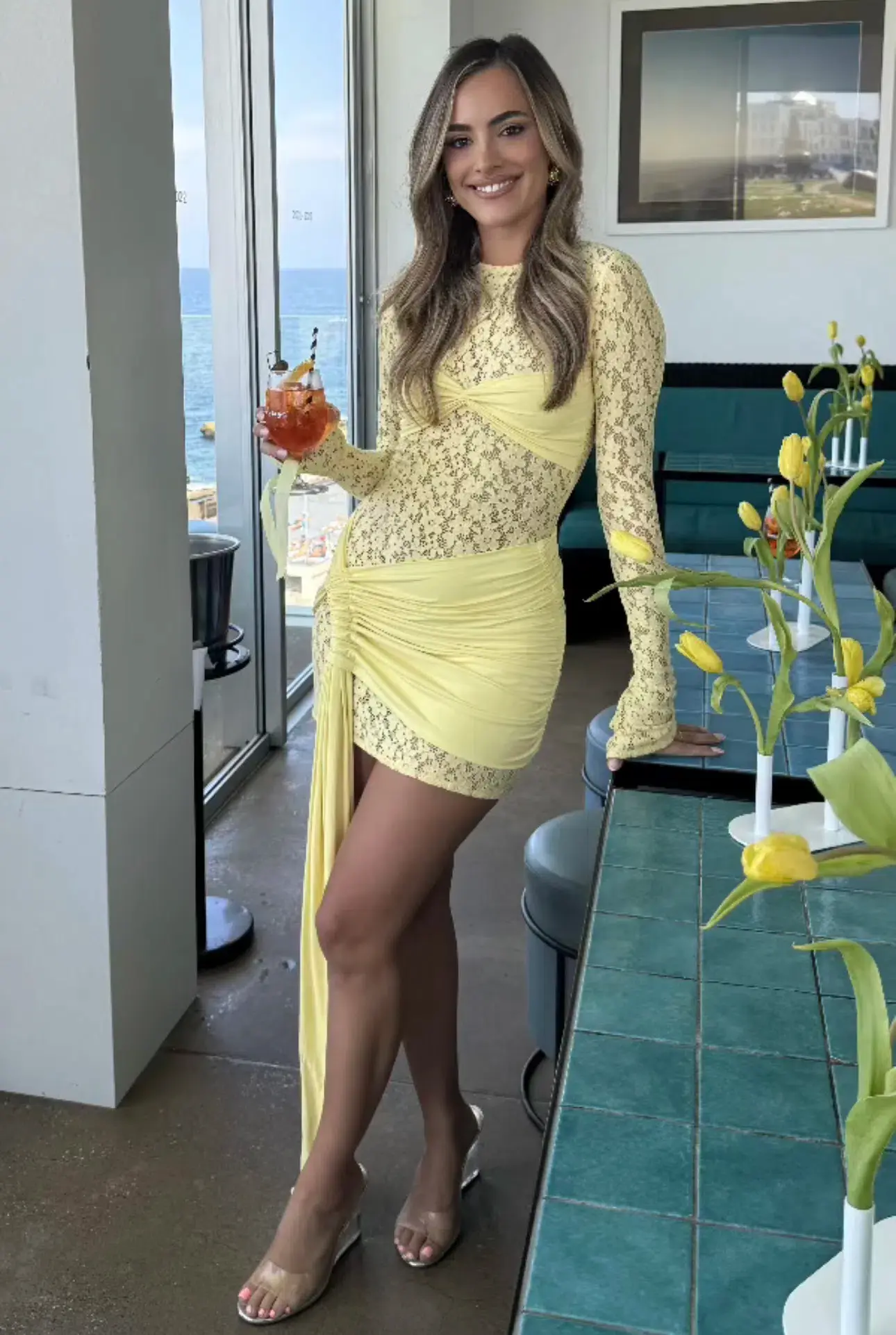 Deconduarte Ortigia MIni Dress in Baby Yellow Size 8 - Image 2