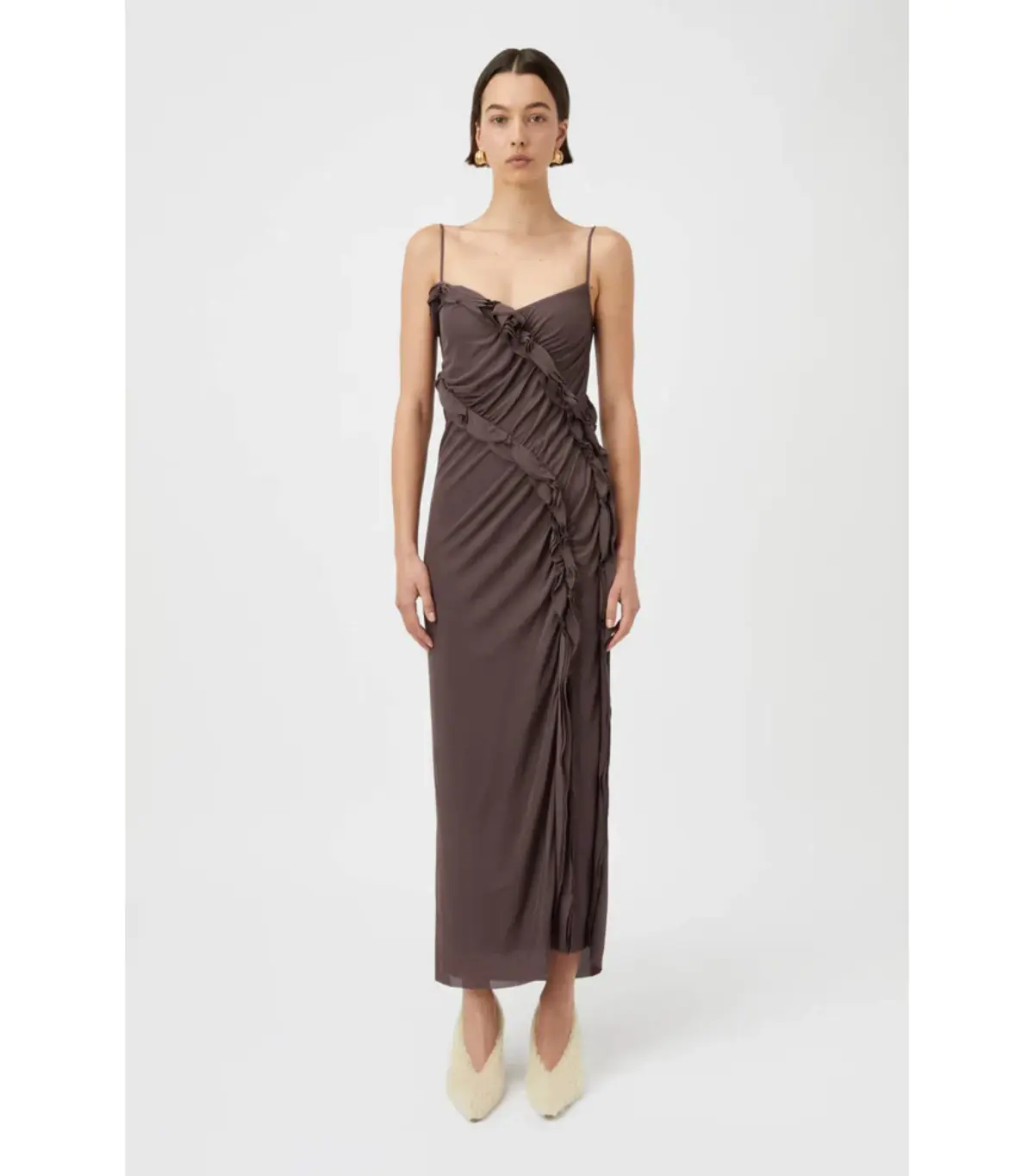 Camilla and Marc Emil Slip Midi Dress Brown Size AU 8 - Image 1