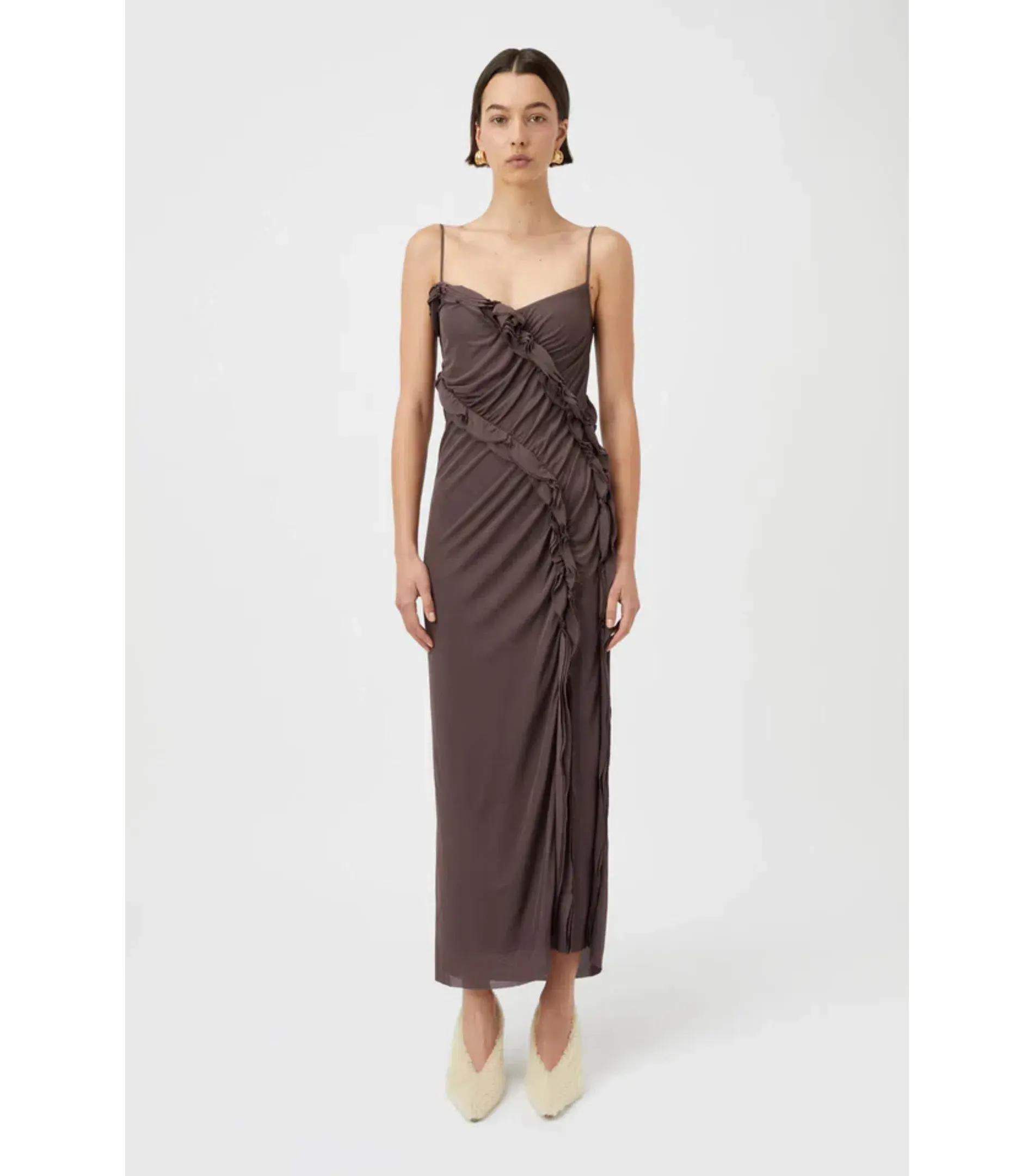 Camilla and Marc Emil Slip Midi Dress Brown Size AU 8 - Image 1