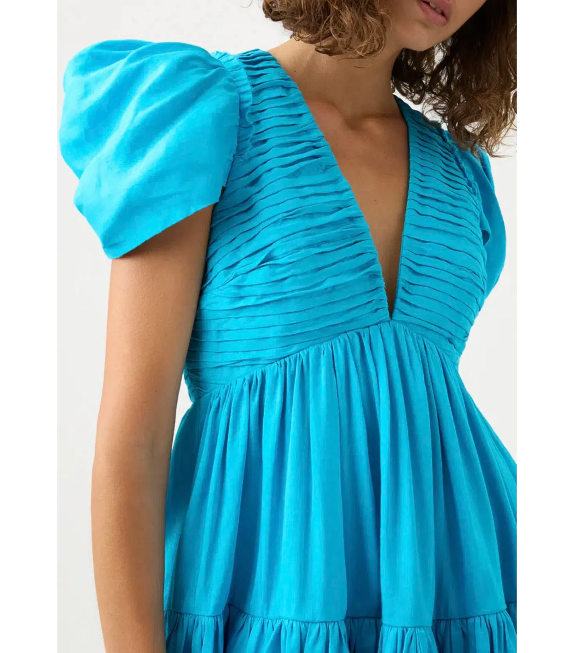 Aje Severine Tiered Mini Dress in Sky Blue Size AU 16   - Image 2