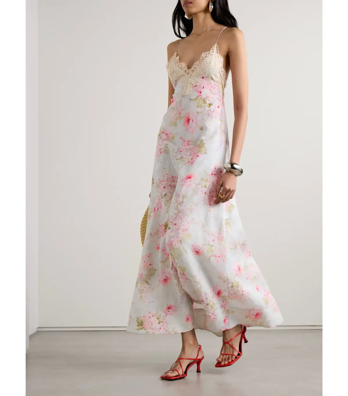 Zimmermann Halliday A-Line Maxi Dress in Blue Watercolour Floral Size 0 / AU 8 - Image 1