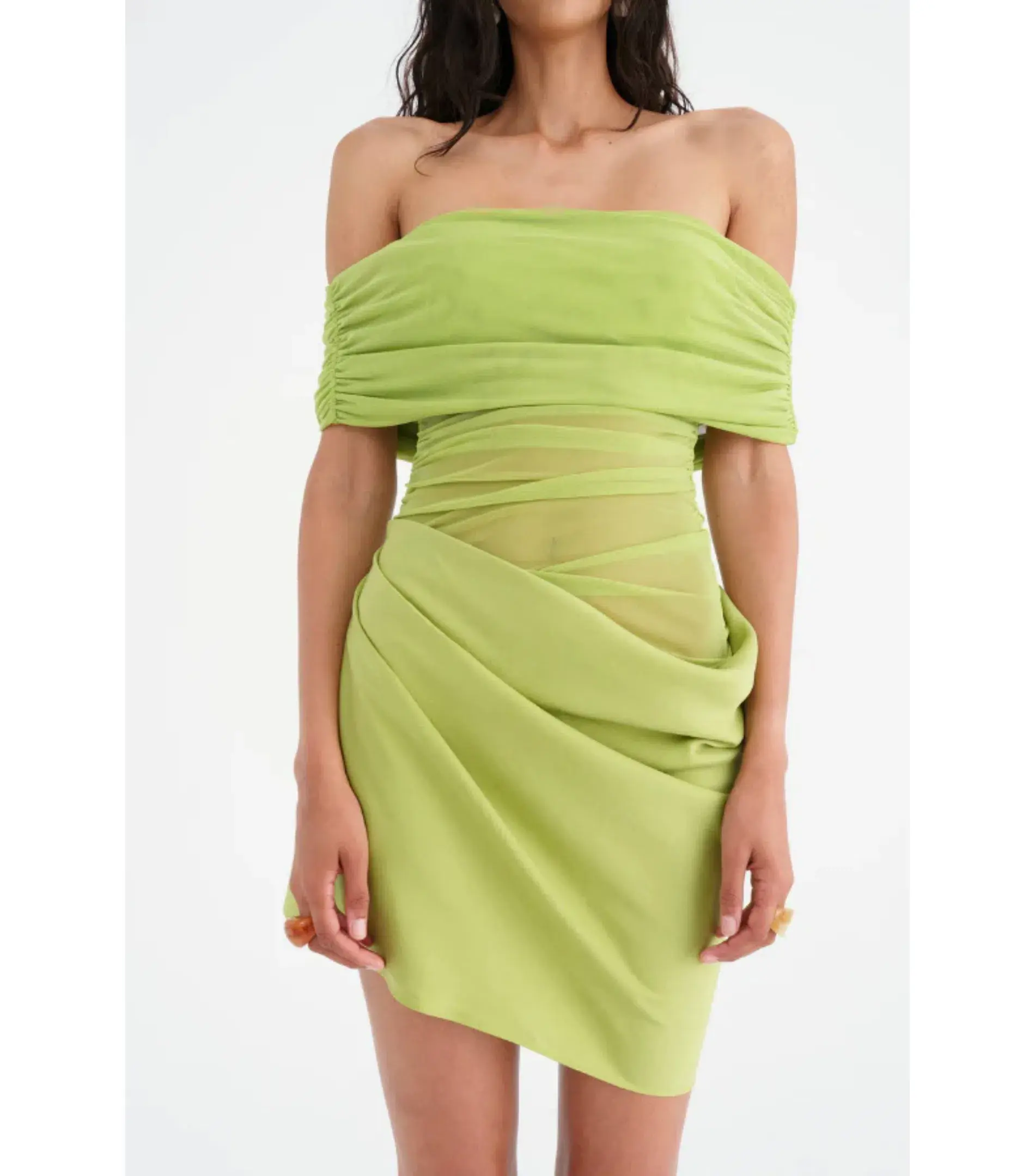 Benni Nico Off Shoulder Mini Dress Apple Size AU 12  - Image 2