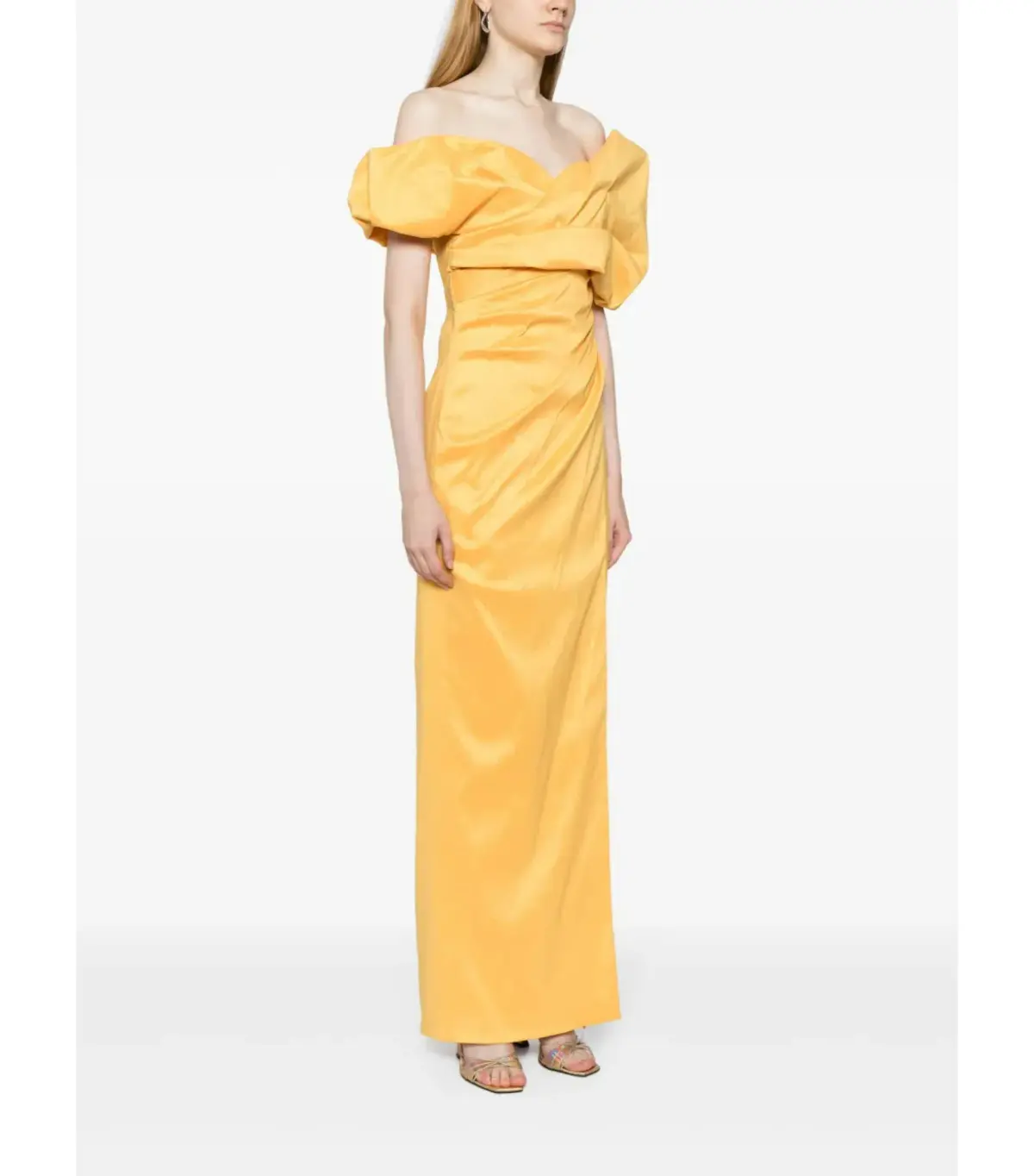 Rachel Gilbert Gia Off-shoulder Maxi Dress Yellow Size 3 / AU 12 - Image 3