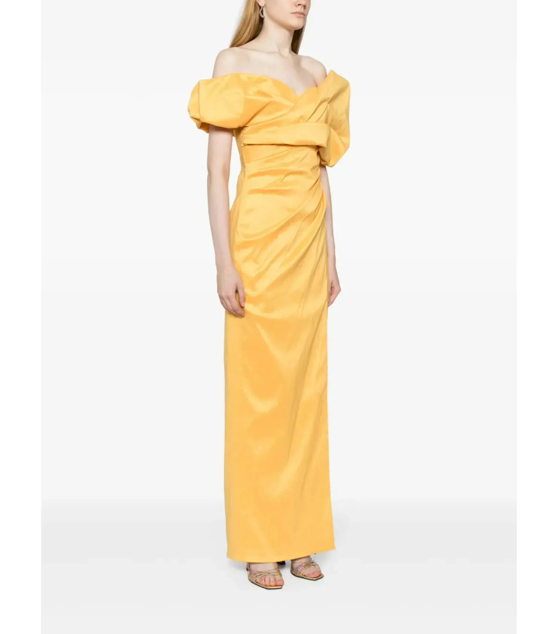 Rachel Gilbert Gia Off-shoulder Maxi Dress Yellow Size 3 / AU 12 - Image 3