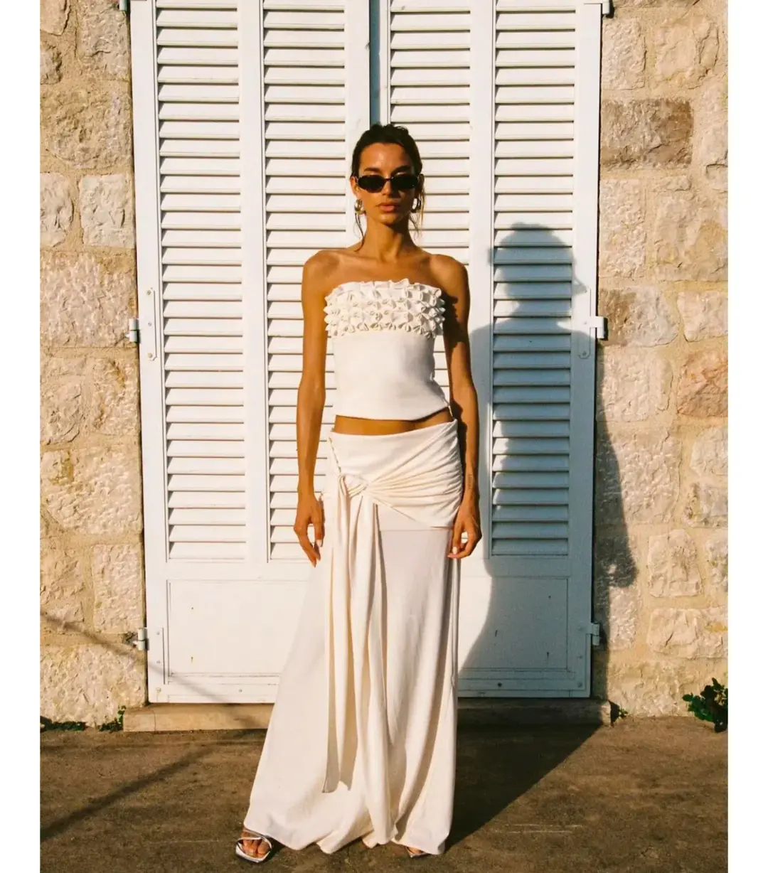 Ance Gria Jude Top and Skirt in Ivory Size S / AU 8 for rent on The Volte - main image