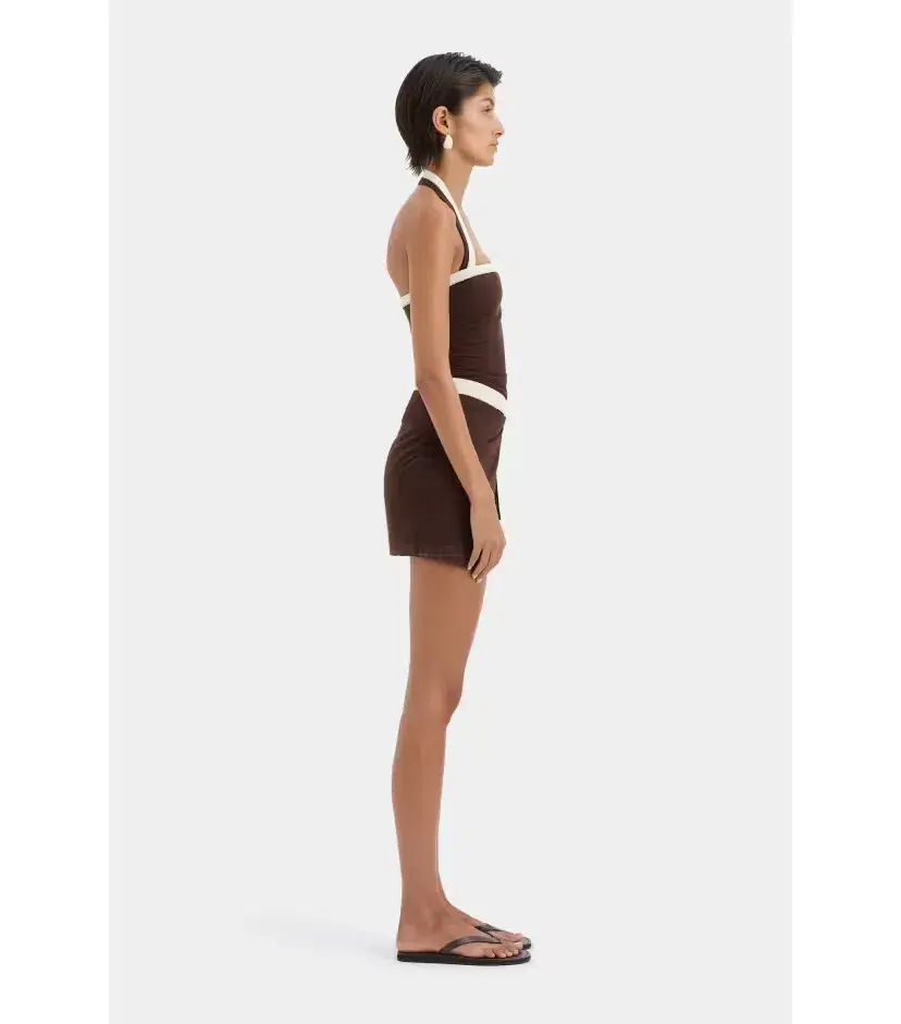Sir The Label Jacques Mini Dress Chocolate Size 1 / AU 8  - Image 2