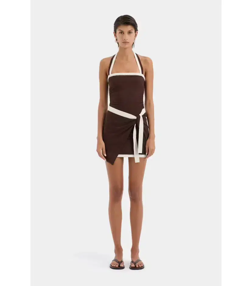Sir The Label Jacques Mini Dress Chocolate Size 1 / AU 8  - Image 1