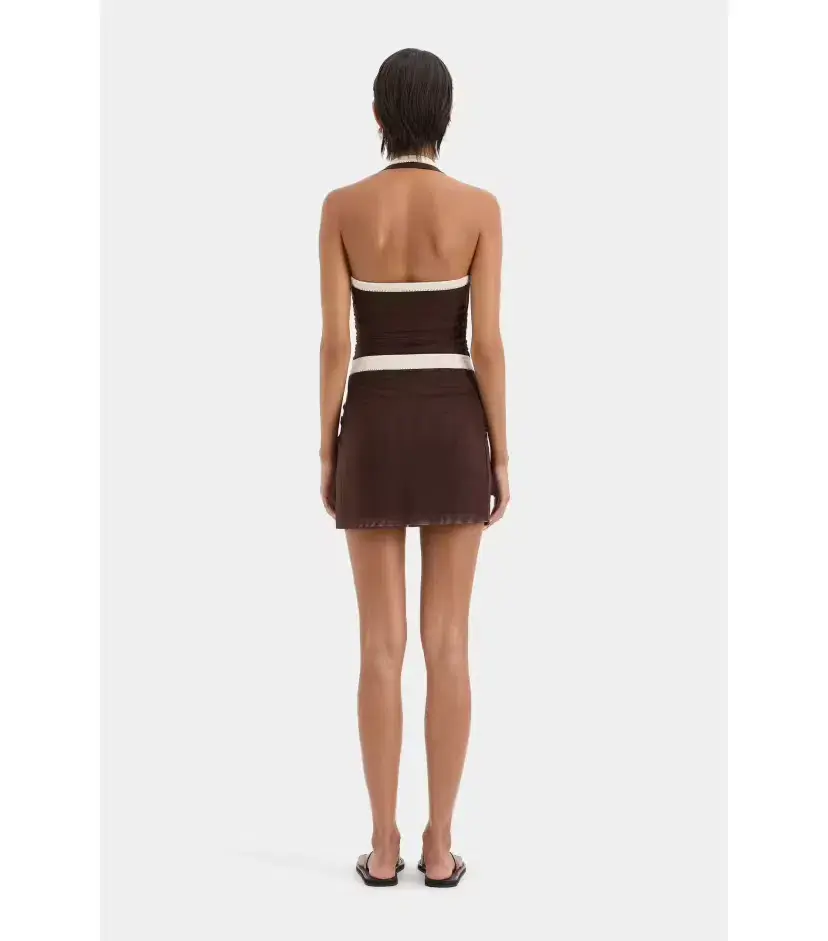 Sir The Label Jacques Mini Dress Chocolate Size 1 / AU 8  - Image 4