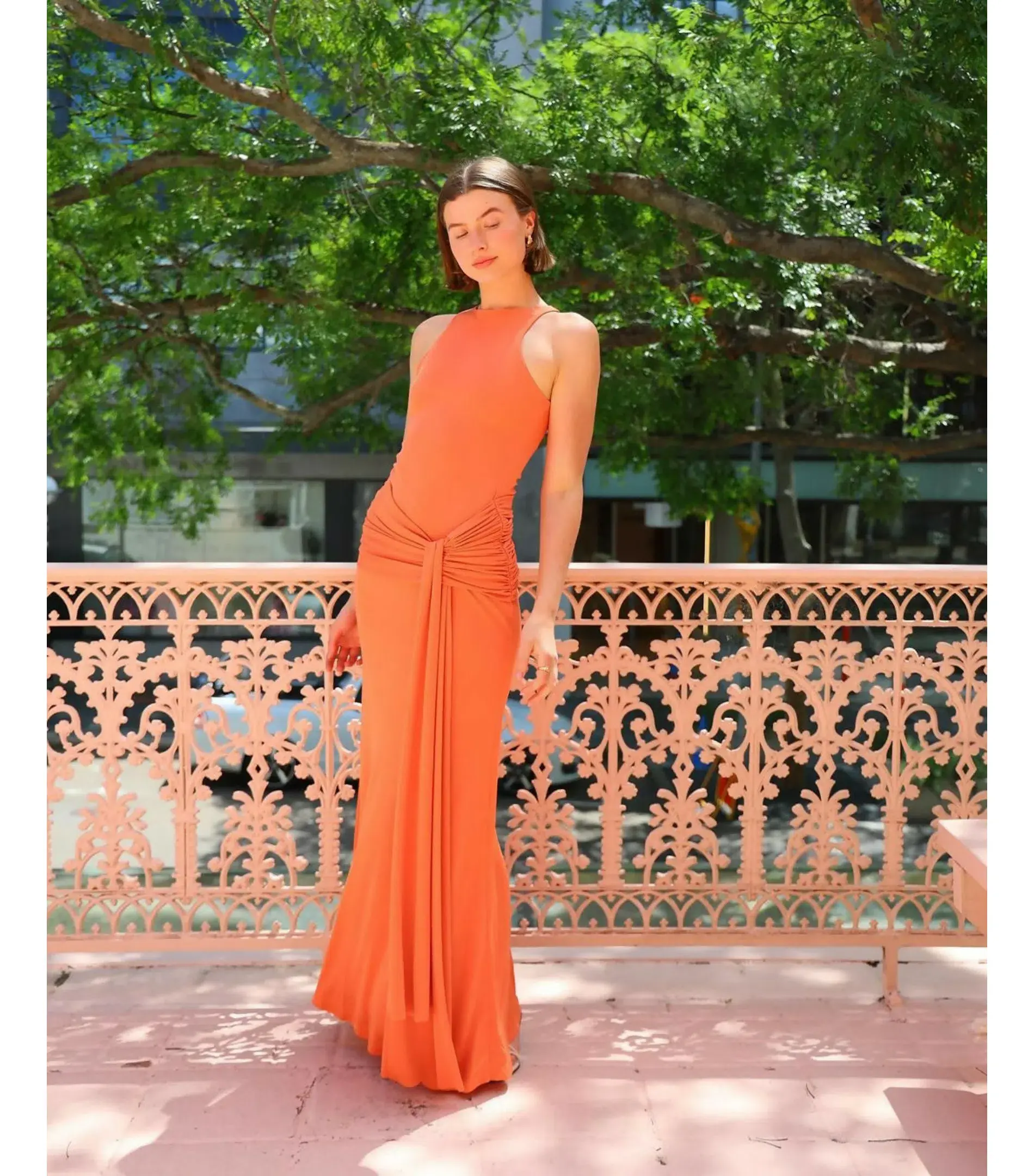By Nicola Charli Sarong Dress in Sunset Size S / AU 8 - Image 1
