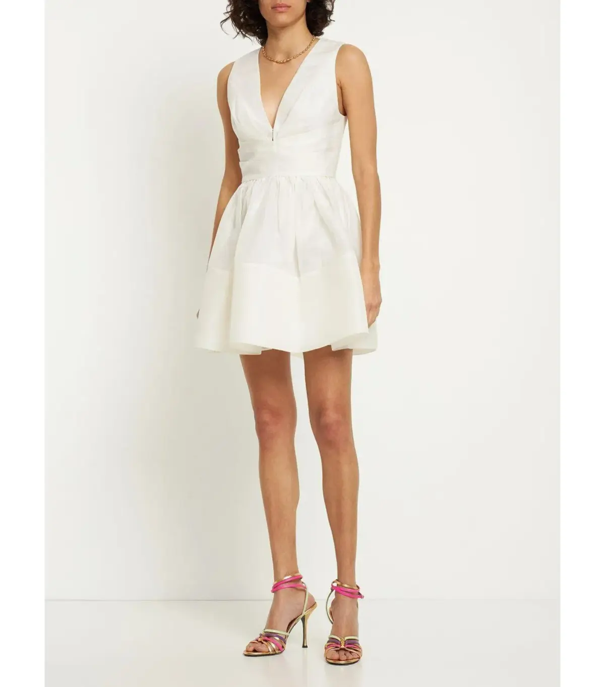 Zimmermann Tama V-Neckline Mini Dress White Size 1 / AU 10 - Image 1