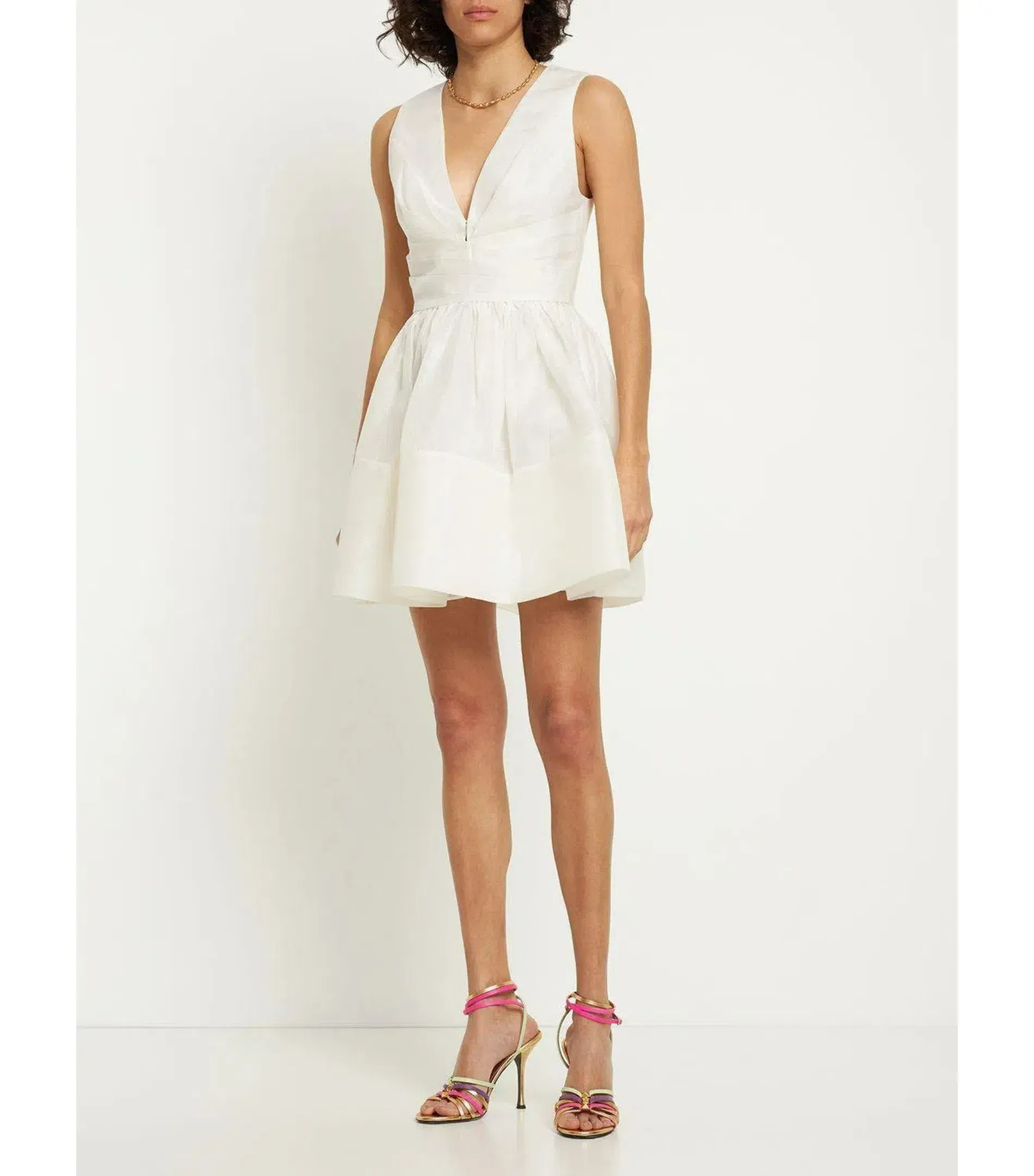 Zimmermann Tama V-Neckline Mini Dress White Size 1 / AU 10 - Image 1