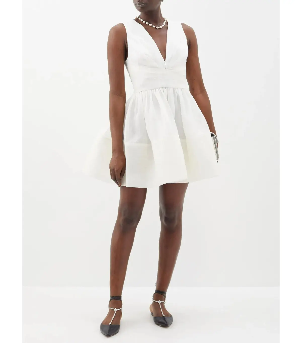 Zimmermann Tama V-Neckline Mini Dress White Size 1 / AU 10 - Image 2
