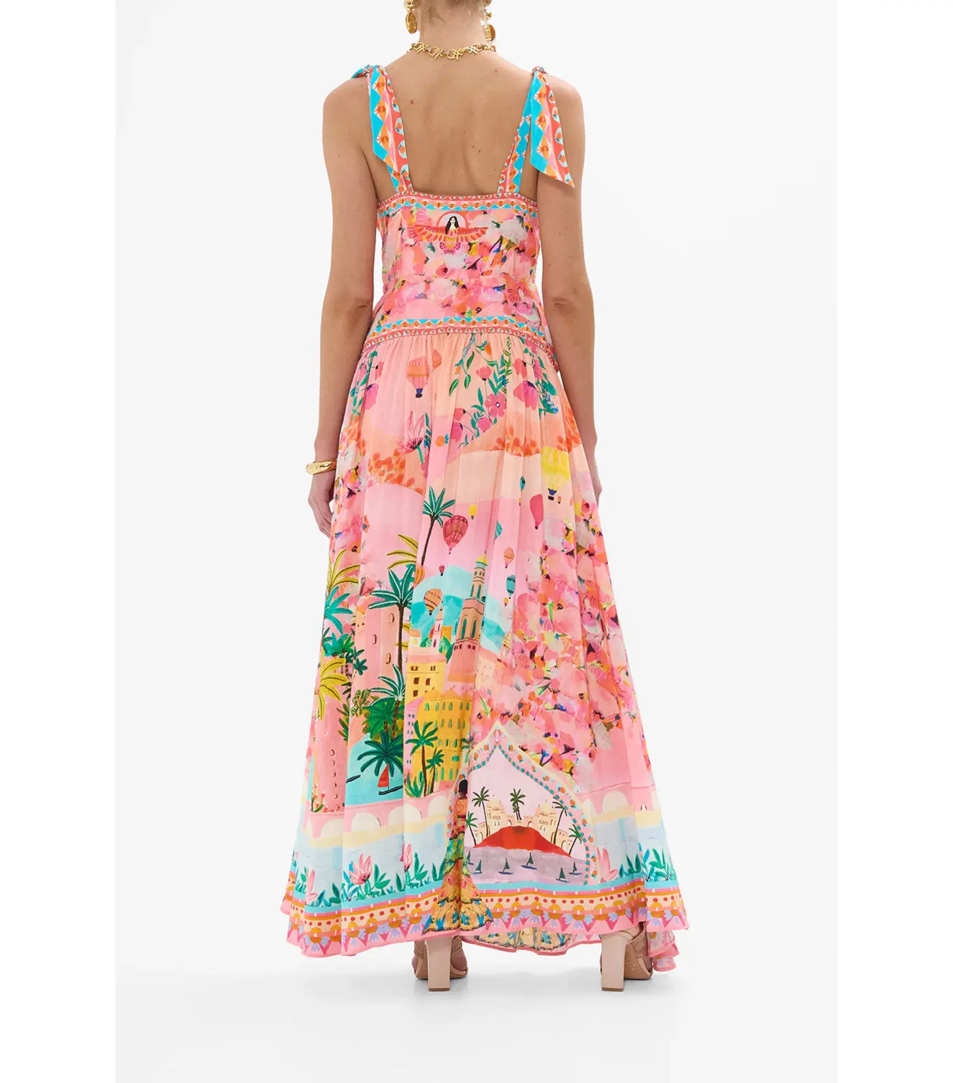 Camilla Tie Shoulder Dress in Sister Sunset Size AU 10 - Image 5