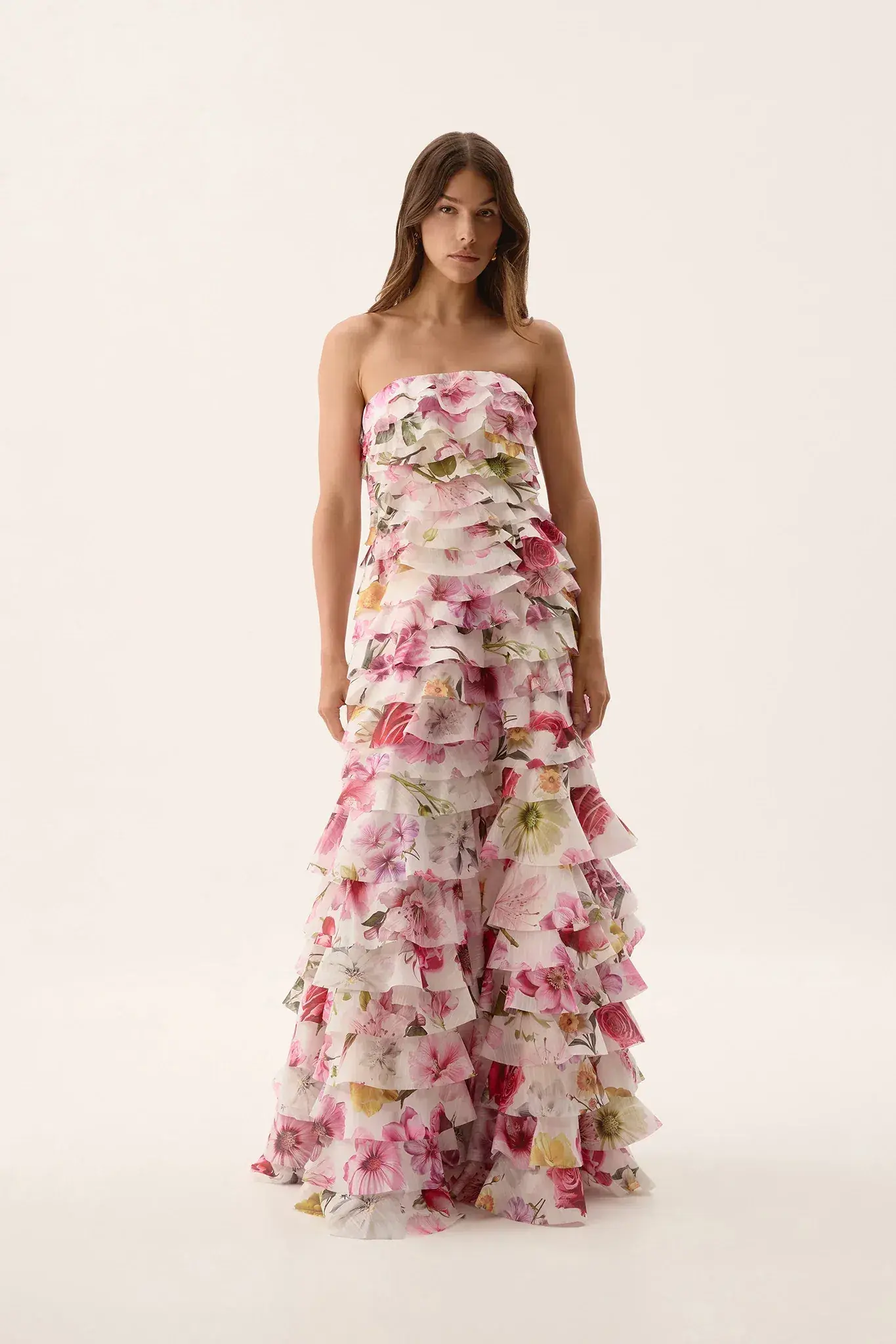 Aje Fleur Pleated Gown in Collage Floral Size AU 10 - Image 1
