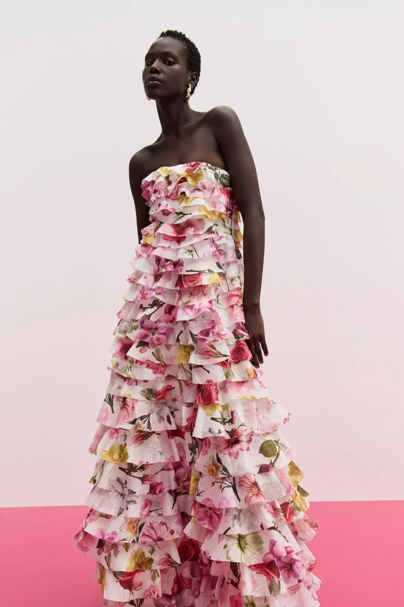 Aje Fleur Pleated Gown in Collage Floral Size AU 10 - Image 6
