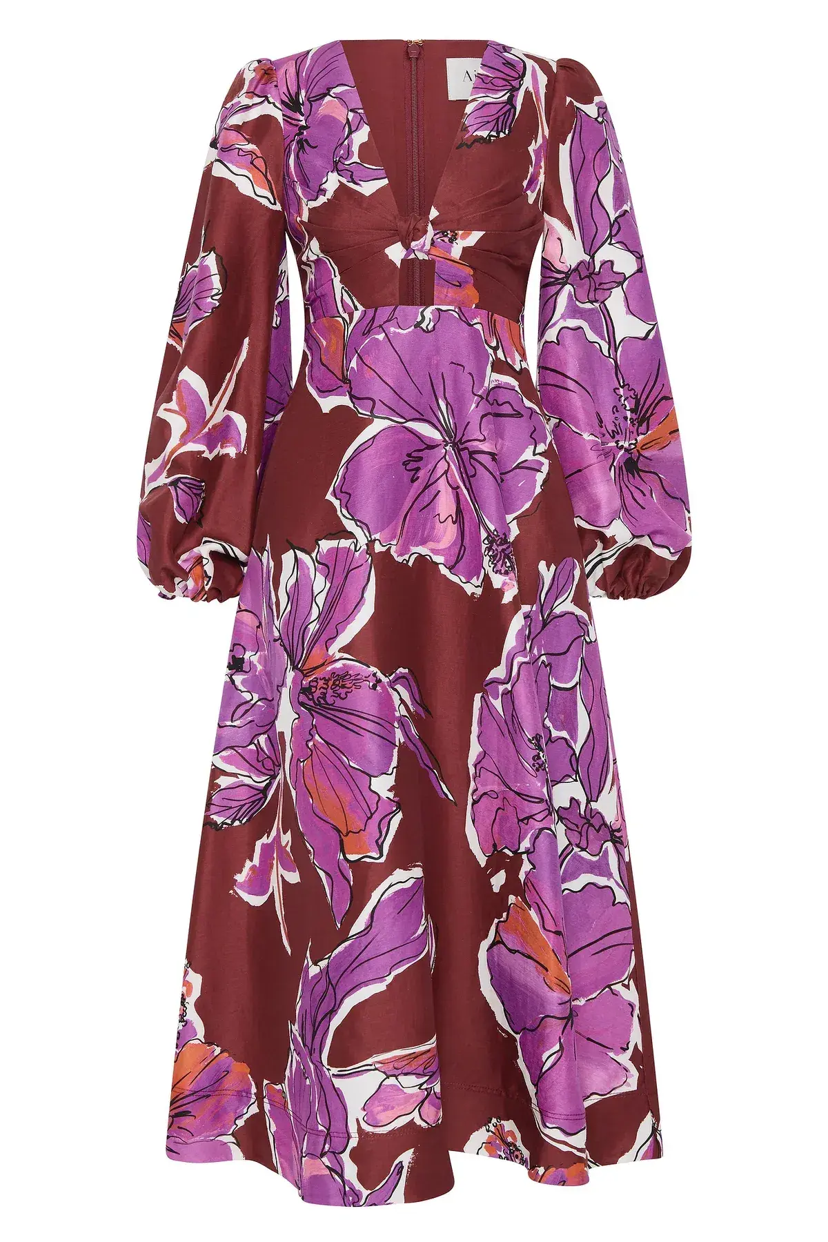 Aje Inflorescence Midi Dress Bold Hibiscus Size 16 - Image 4
