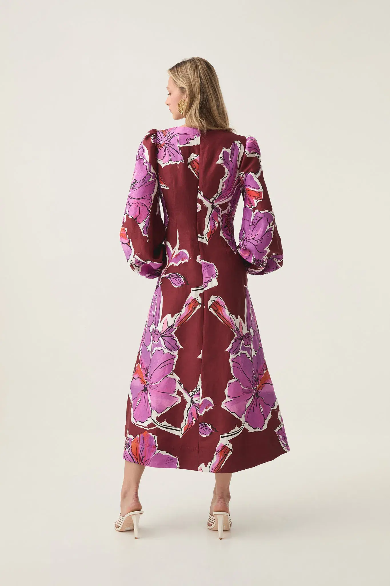 Aje Inflorescence Midi Dress Bold Hibiscus Size 16 - Image 3