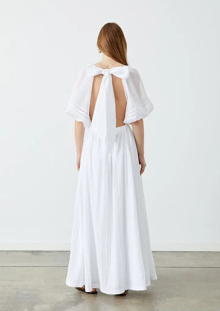 Joslin Studio Julianna Linen Ramie Maxi Dress Optical White Size 8 - Image 2