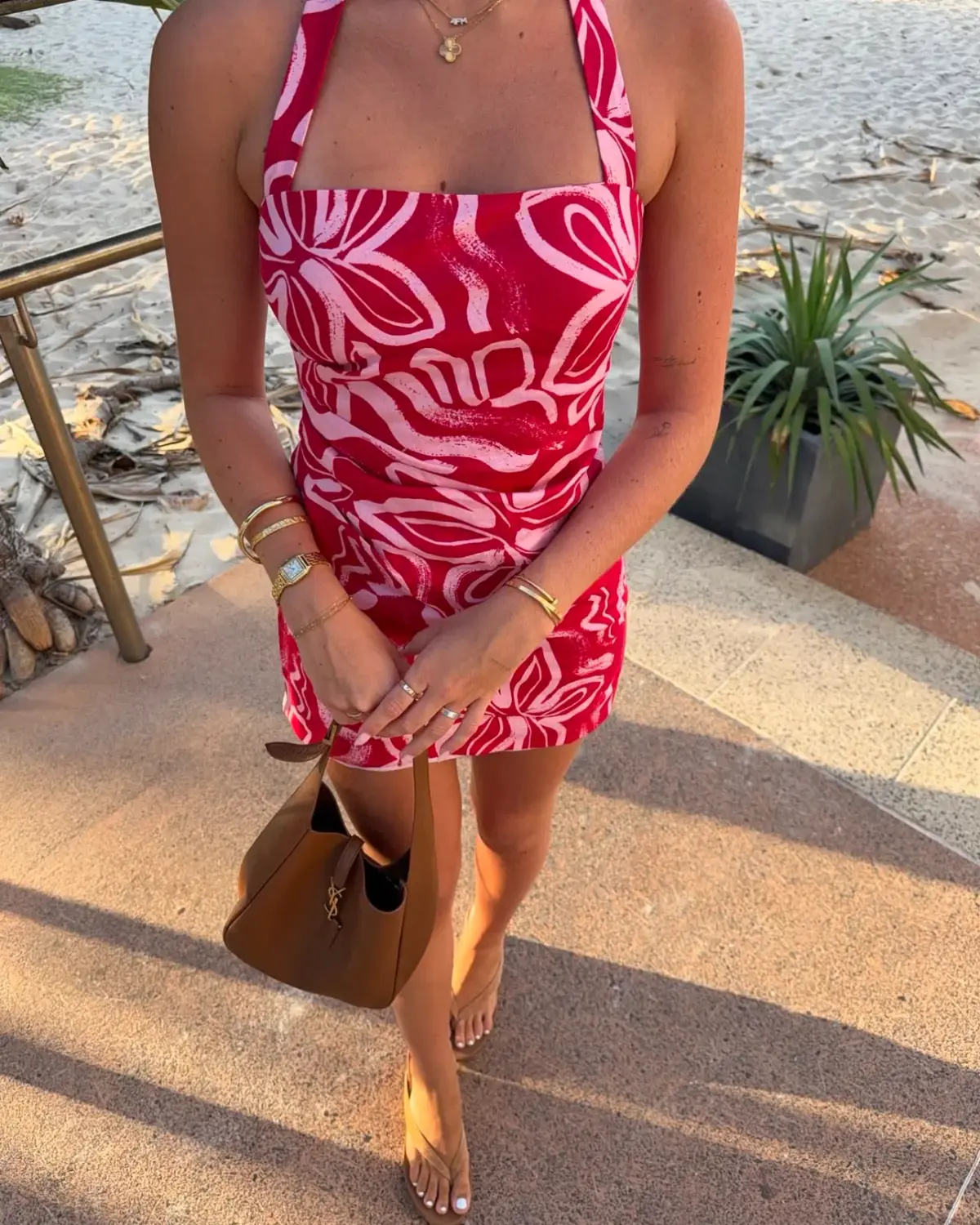 Kookai Soley Rouched Mini Dress Pink/Red Size 6 - Image 3