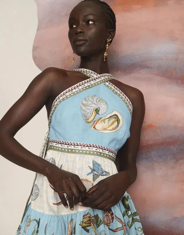 Alemais Bath House Midi Dress Multi Size 10 for rent on The Volte - main image