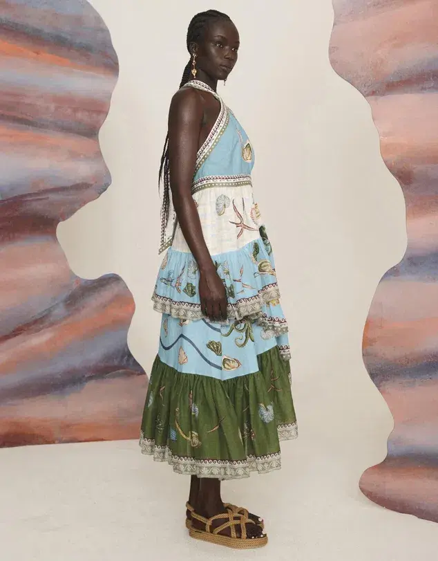 Alemais Bath House Midi Dress Multi Size 10 for rent on The Volte - main image