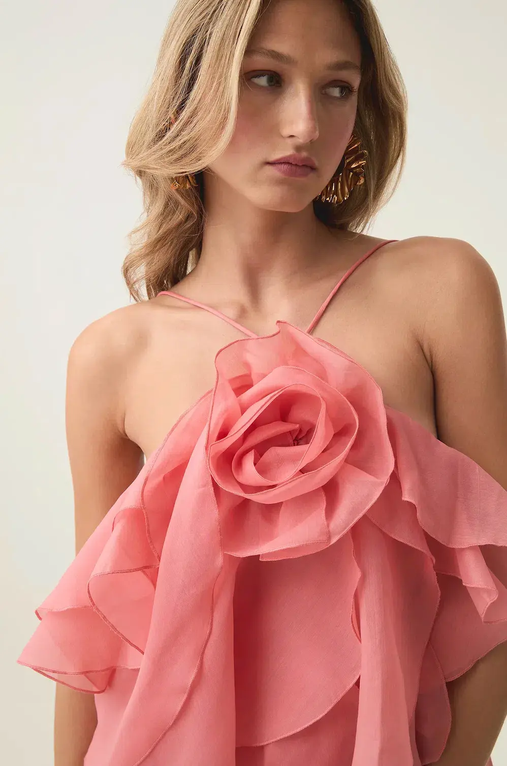 Aje Pandorea Layered Mini Dress in Washed Coral Size 8 for rent on The Volte - main image