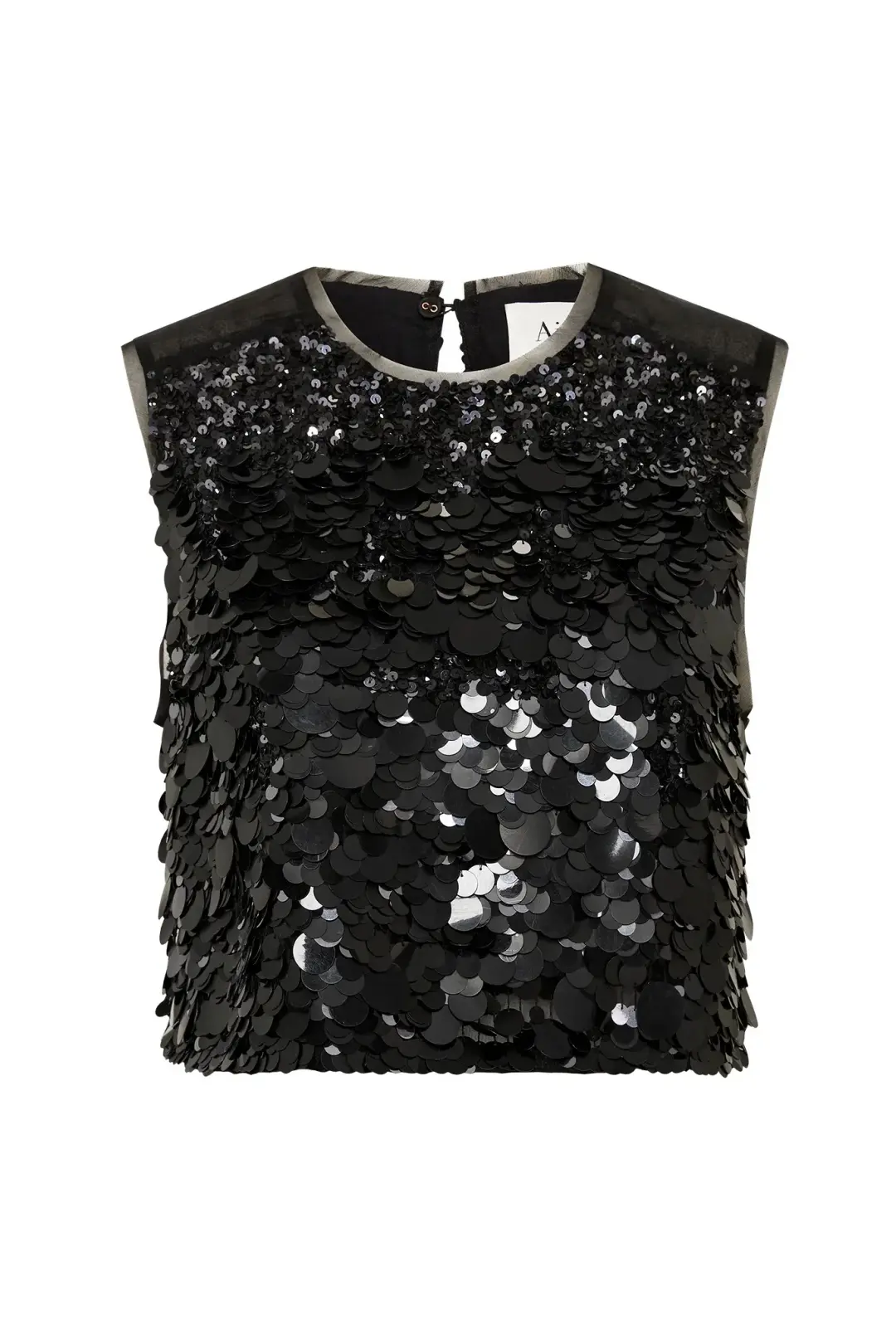 Aje Celeste Sequin Shell Top & Cherie Sequin Mini Skirt Set Black Size 12 for rent on The Volte - main image