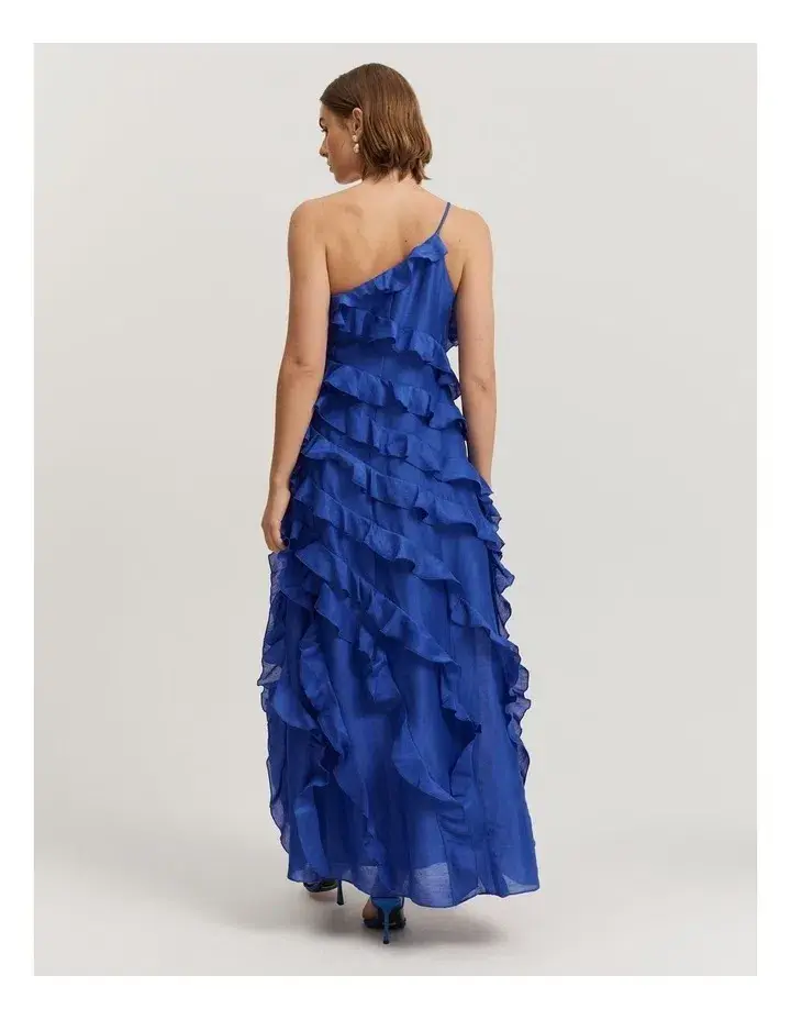 Country Road Ruffle Maxi Dress in Sapphire Size 6 - Image 2