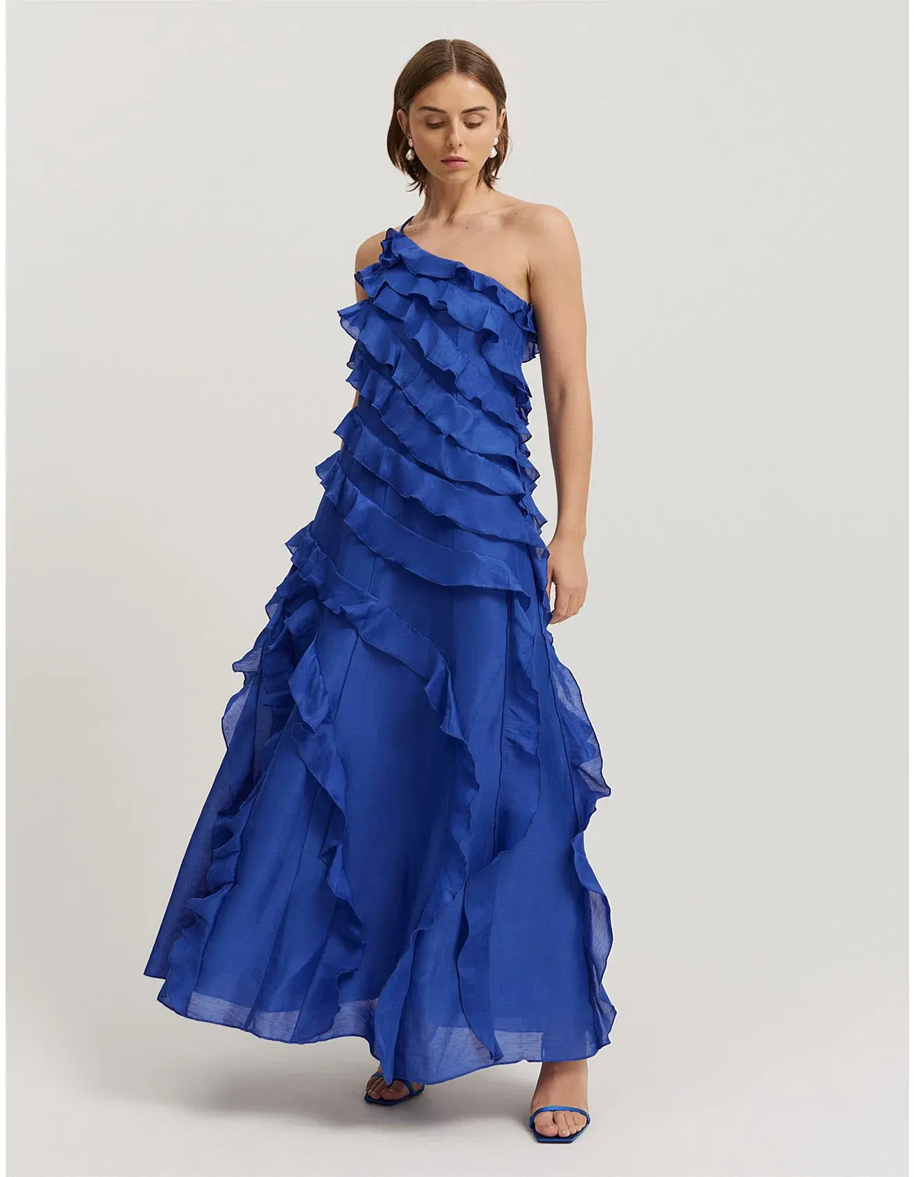 Country Road Ruffle Maxi Dress in Sapphire Size 6 - Image 1