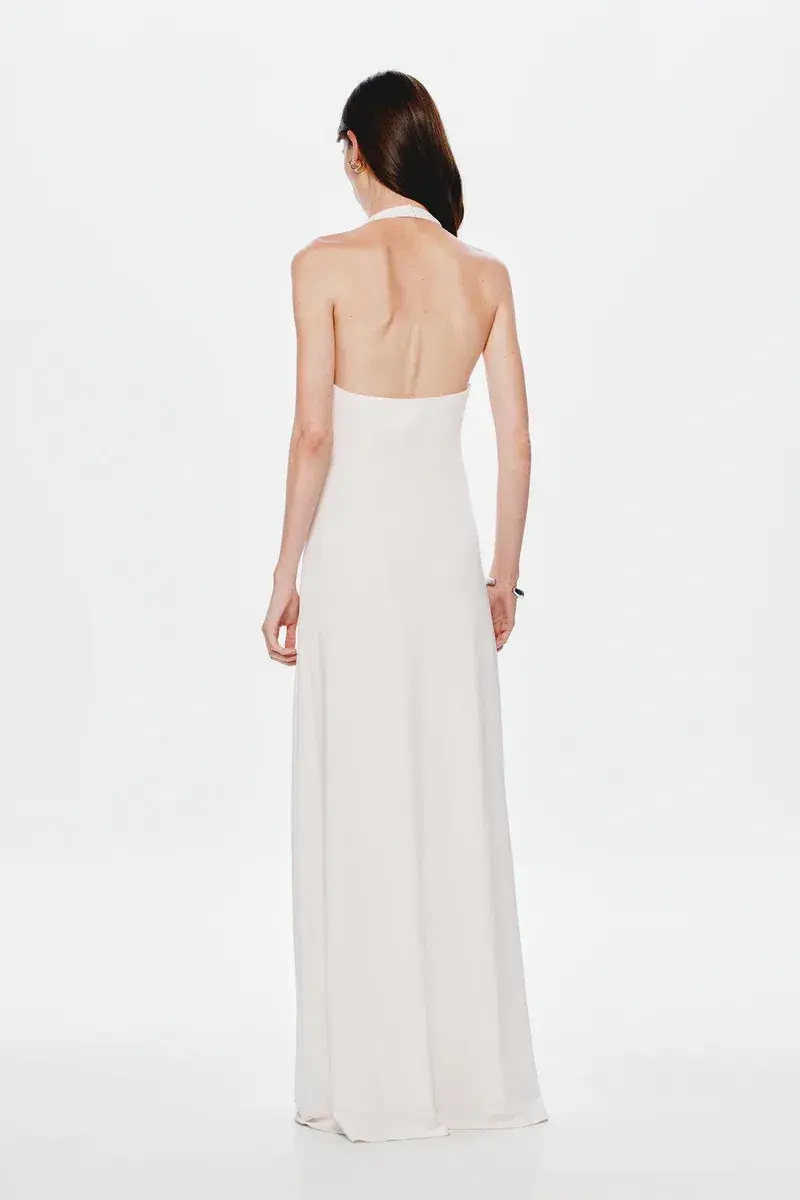 MISHA Jennifer Cupro Maxi Dress Ivory Size 4/XXS - Image 3
