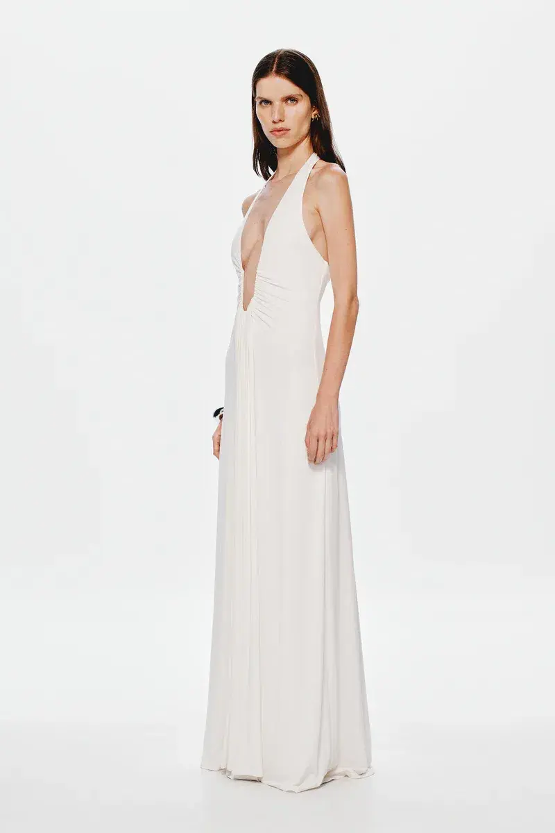 MISHA Jennifer Cupro Maxi Dress Ivory Size 4/XXS for rent on The Volte - main image