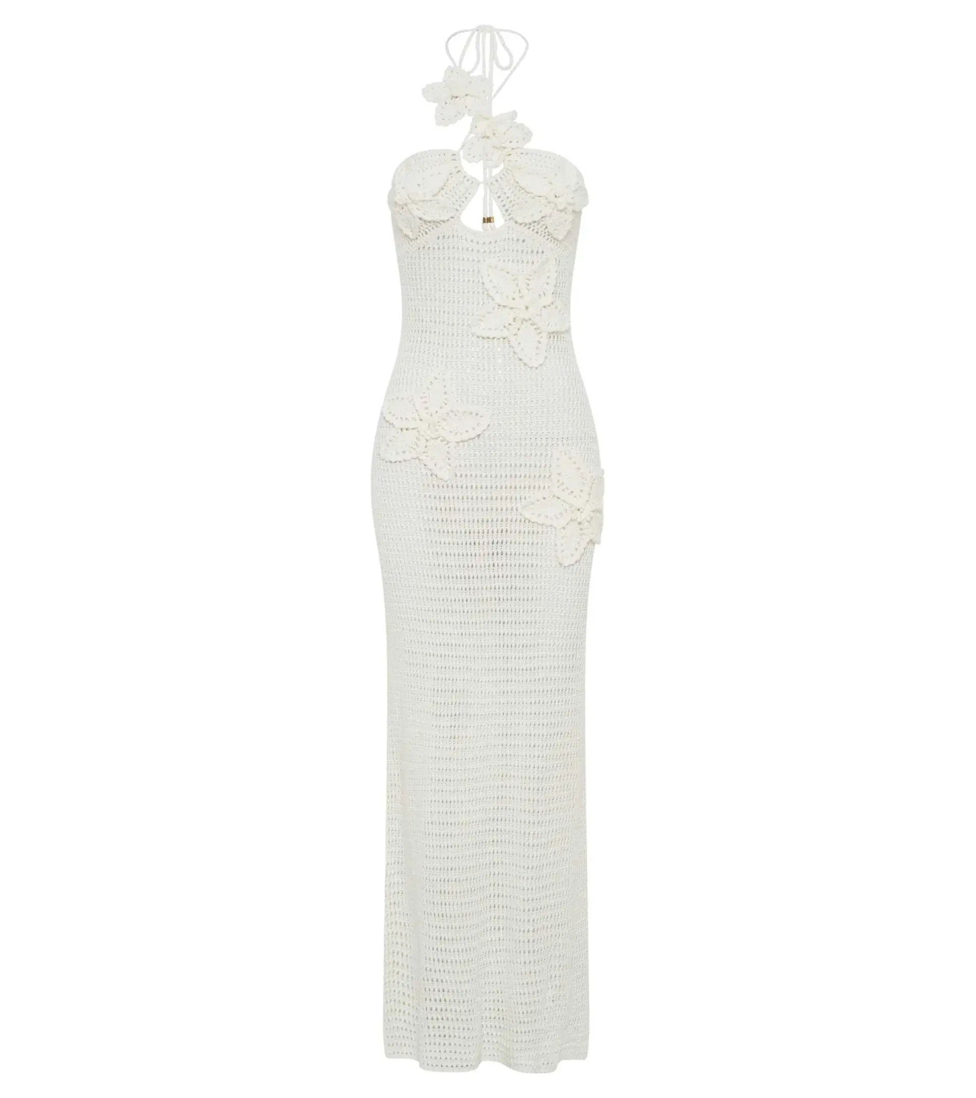 Meshki Kyla Floral Crochet Maxi Dress Ivory Size M / AU 10 - Image 4