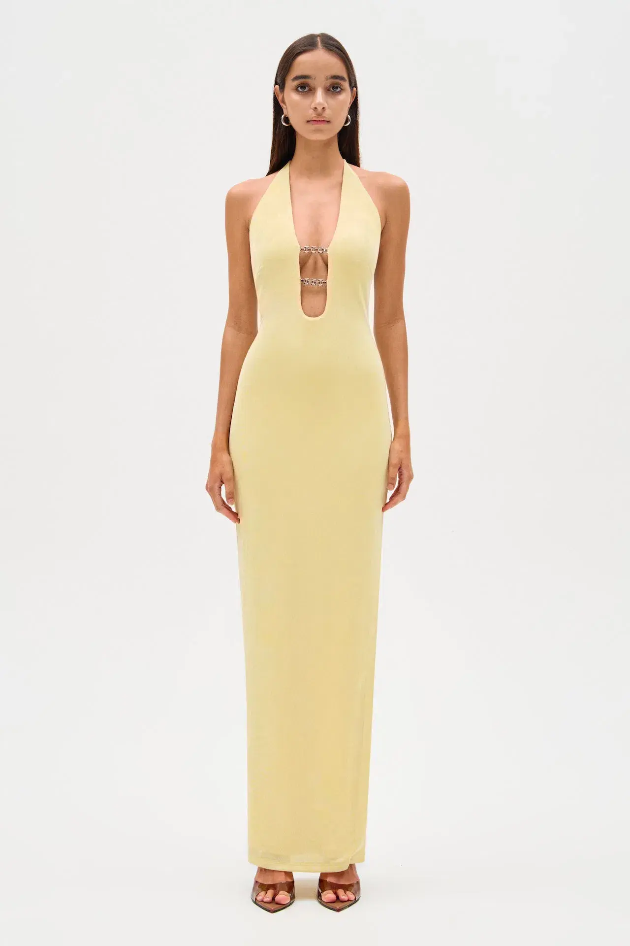 Misha Yesenia Jersey Maxi Dress Pastel Yellow Size 6 - Image 1