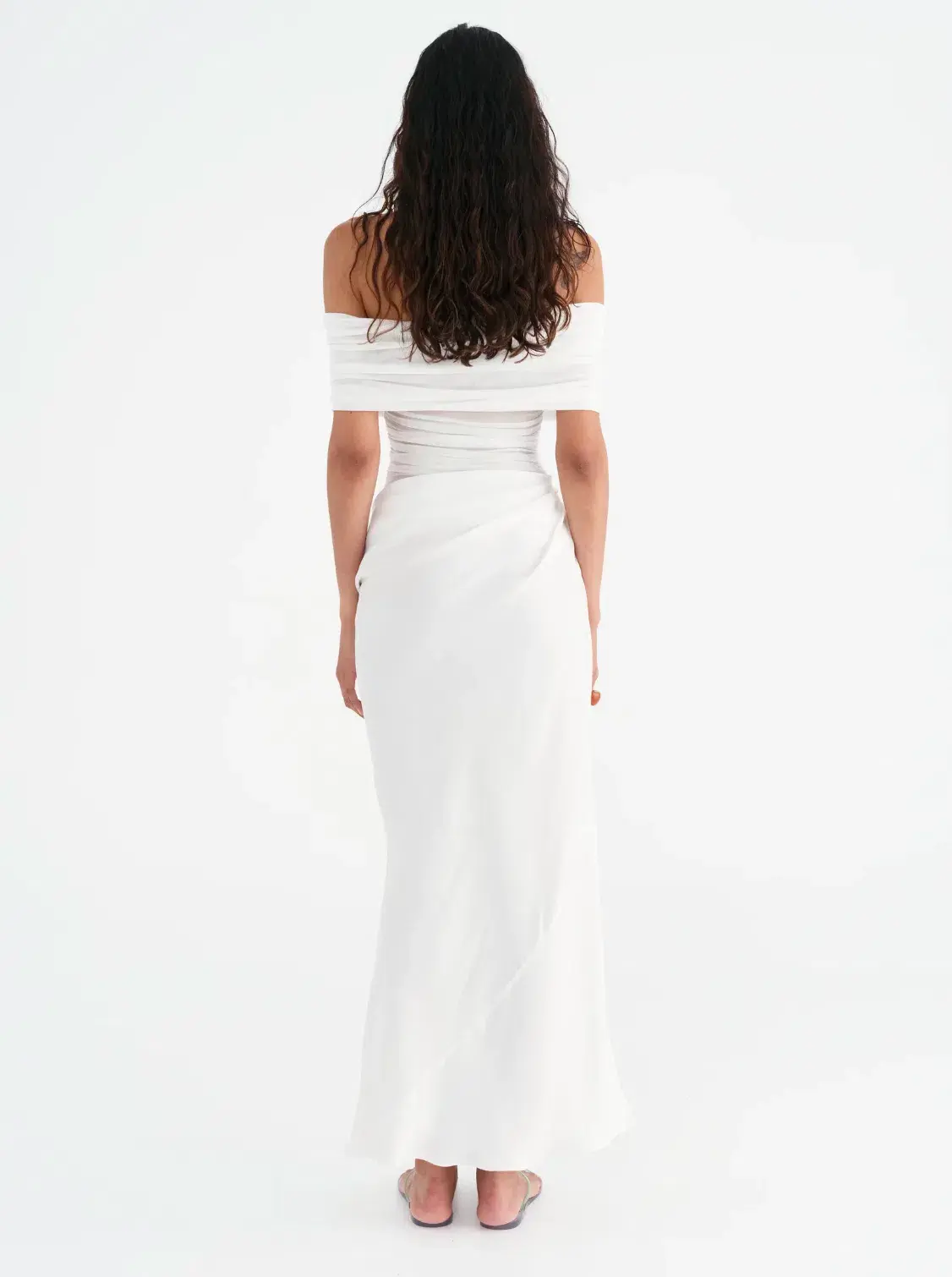 Benni Nico Off Shoulder Maxi Dress White Size S / AU 8 - Image 3