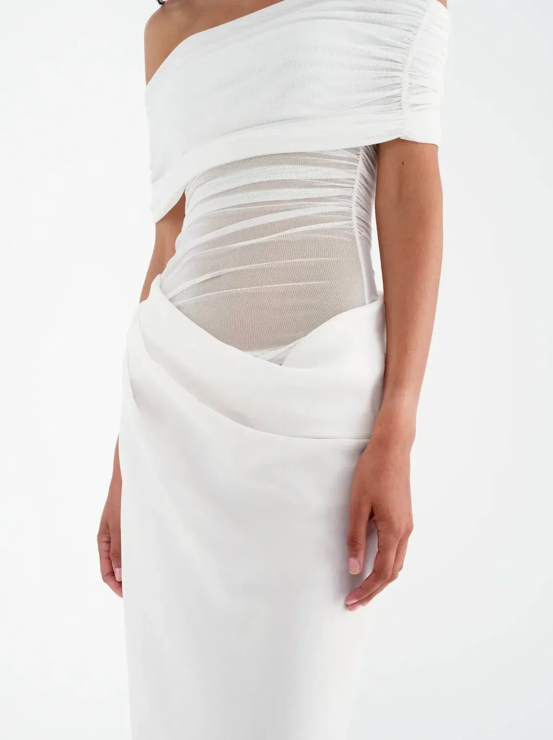 Benni Nico Off Shoulder Maxi Dress White Size S / AU 8 - Image 2