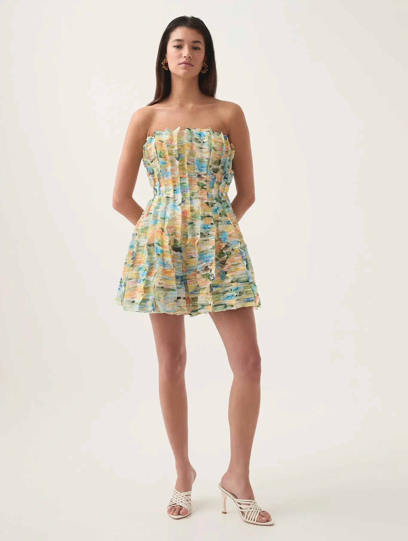 Aje Hybrid Sleeveless Mini Dress Floral Haze Size AU 10 - Image 1