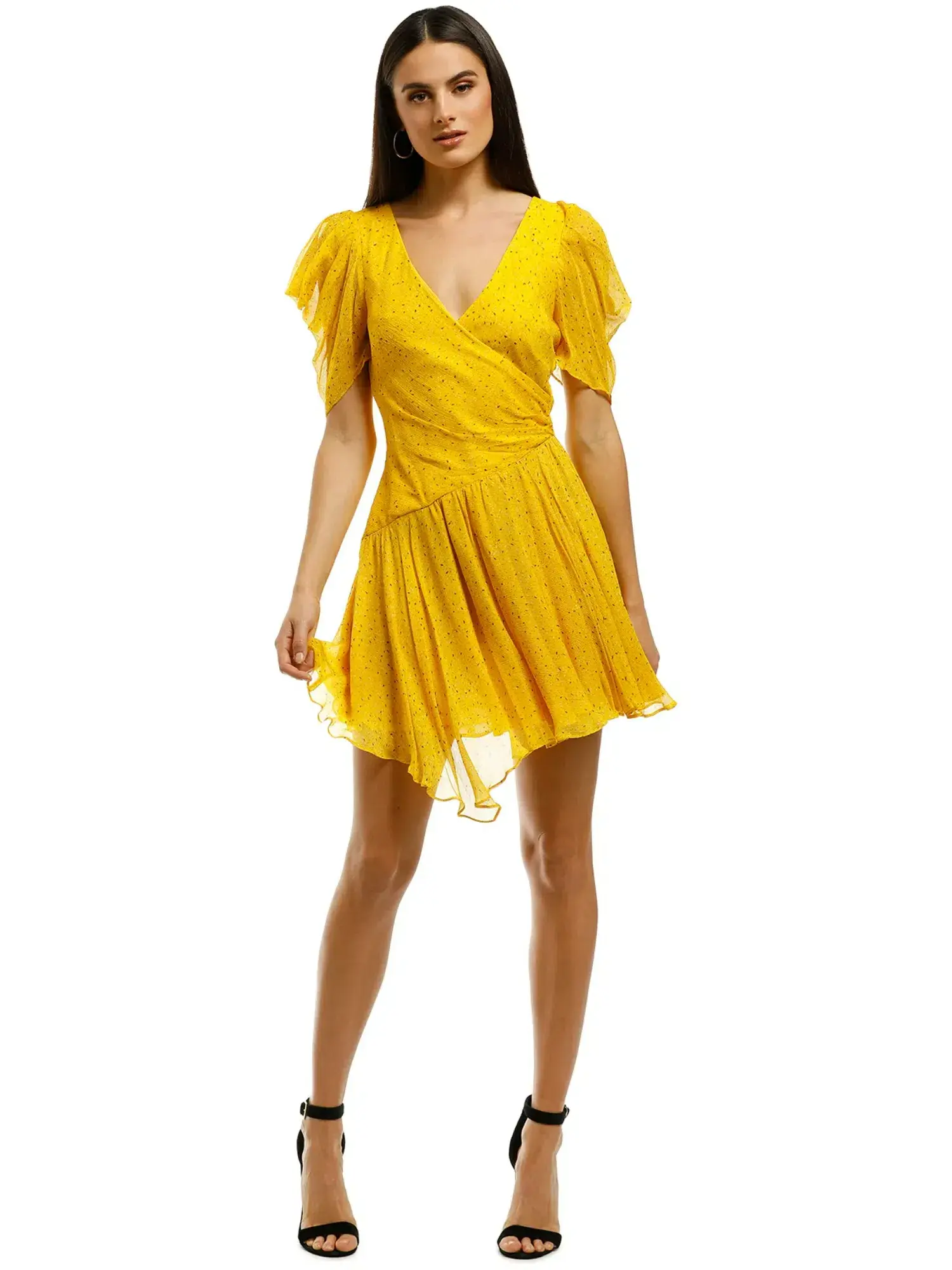 Bec & Bridge Hibiscus Golden Mini Dress in Yellow Size AU 6 - Image 1