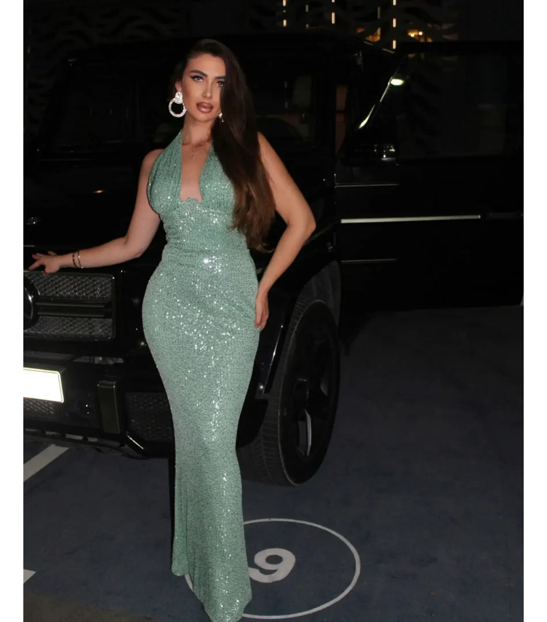 Maelle Paris Shimmer Maxi Gown Emerald Size S / AU 8 - Image 1