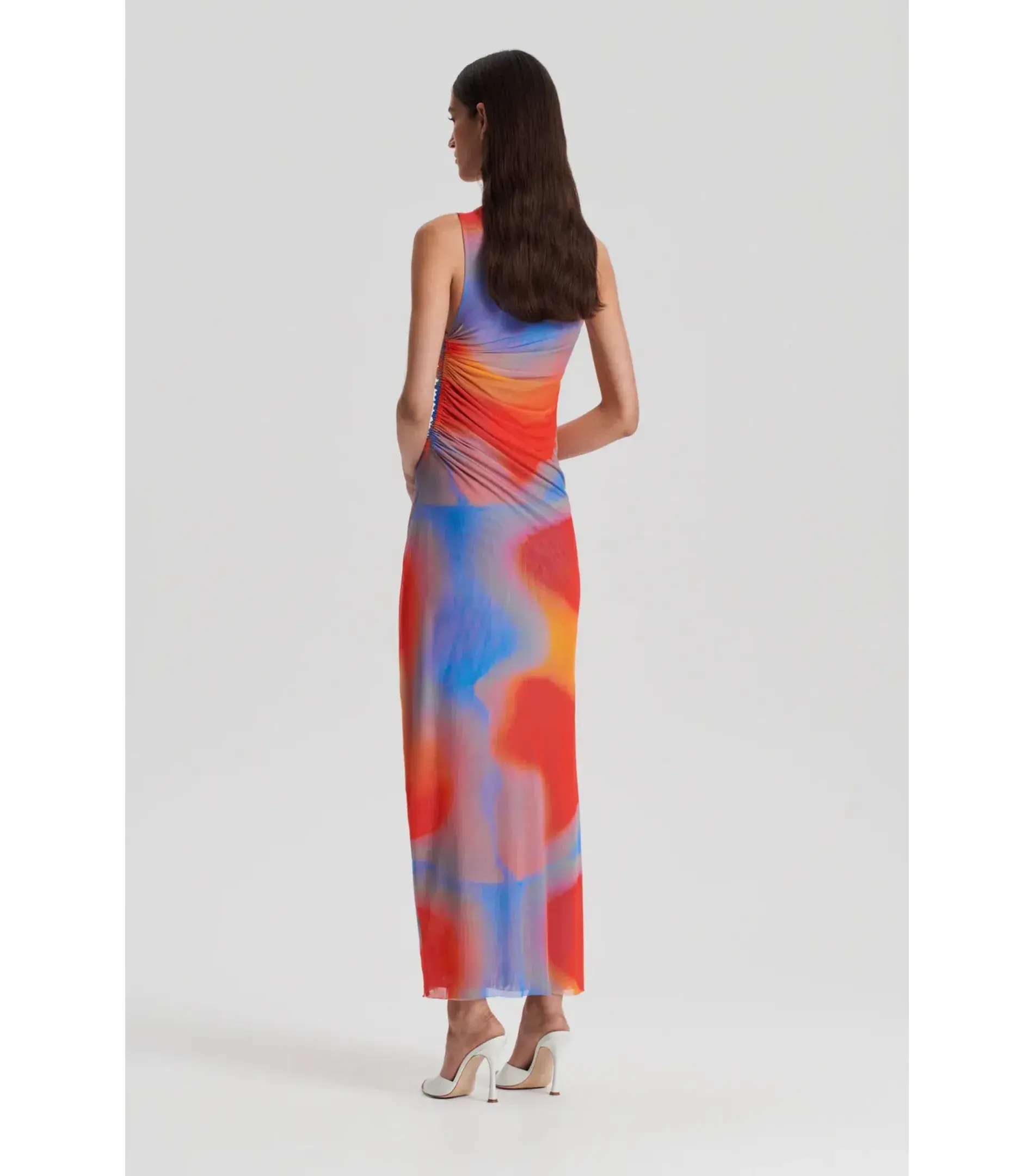 Scanlan Theodore Italian Watercolour Dress in Red/Blue Size AU 8  - Image 3