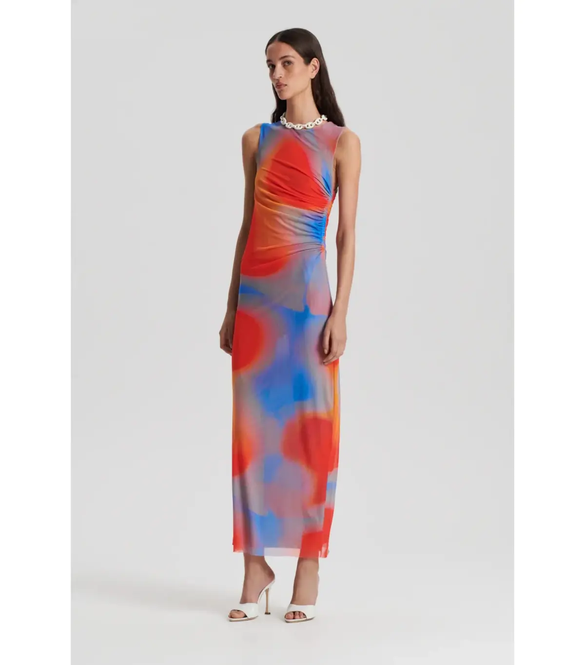 Scanlan Theodore Italian Watercolour Dress in Red/Blue Size AU 8  - Image 1